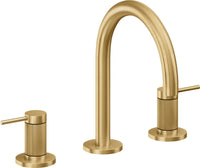 California Faucets - 5202KZB-LSG - 8" Widespread Lavatory Faucet with ZeroDrain - Lifetime Satin Gold (PVD) - D Street