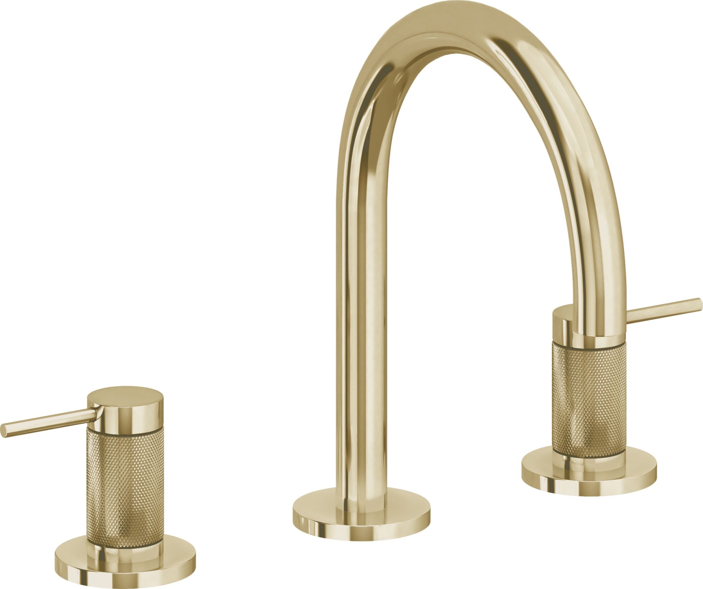 California Faucets - 5202KZB-PBU - 8" Widespread Lavatory Faucet with ZeroDrain - Polished Brass Uncoated - D Street