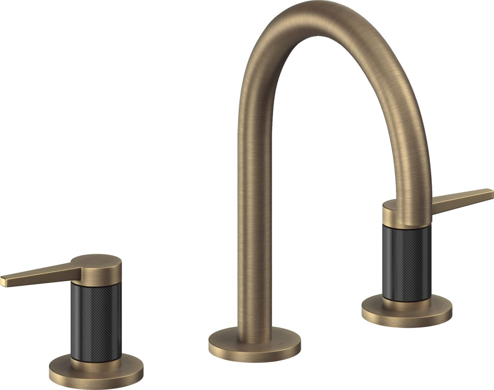 California Faucets - 5302FZB-ABF - 8" Widespread Lavatory Faucet with ZeroDrain - Antique Brass Flat - D Street