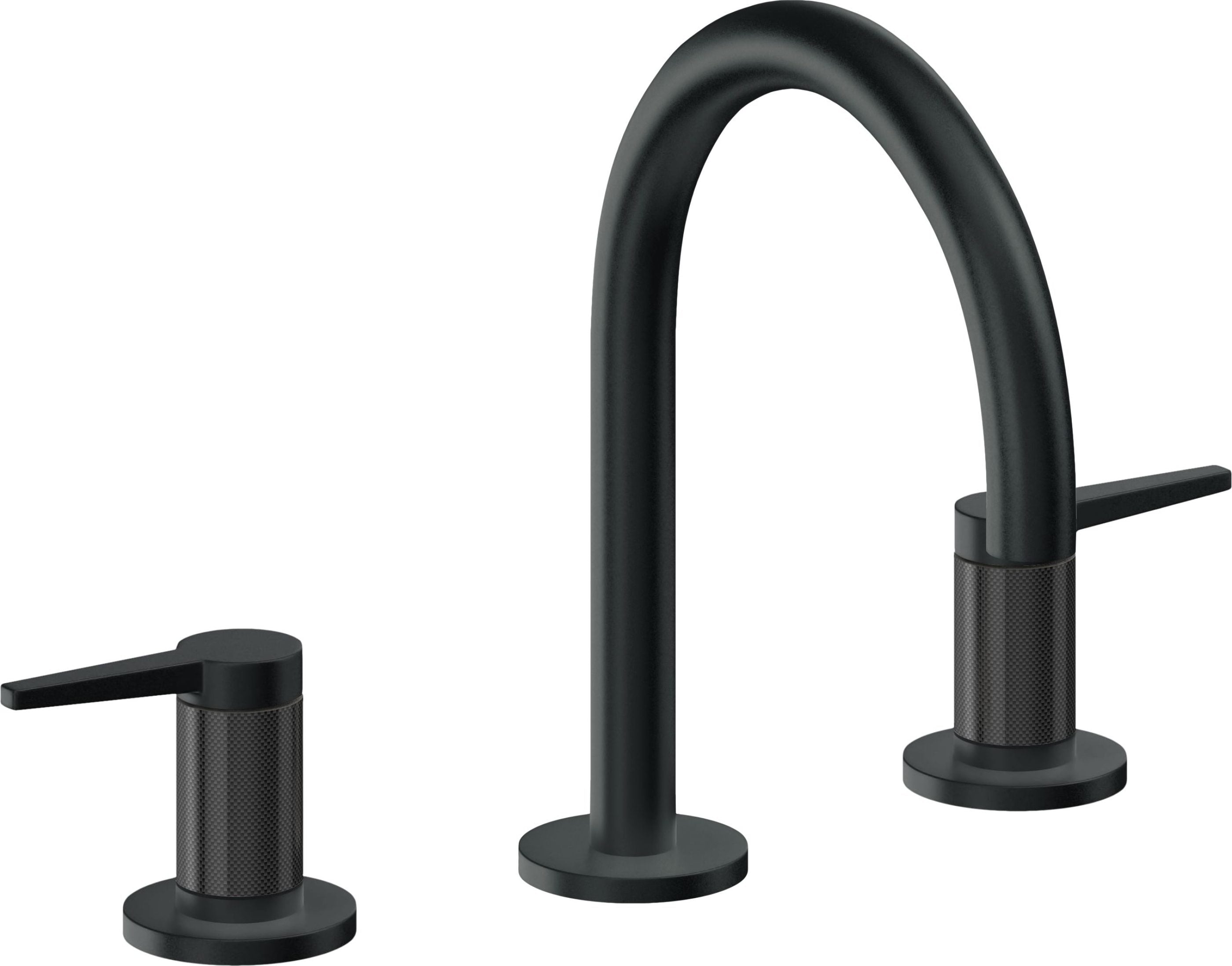 California Faucets - 5302FZB-CB - 8" Widespread Lavatory Faucet with ZeroDrain - Carbon (PVD) - D Street