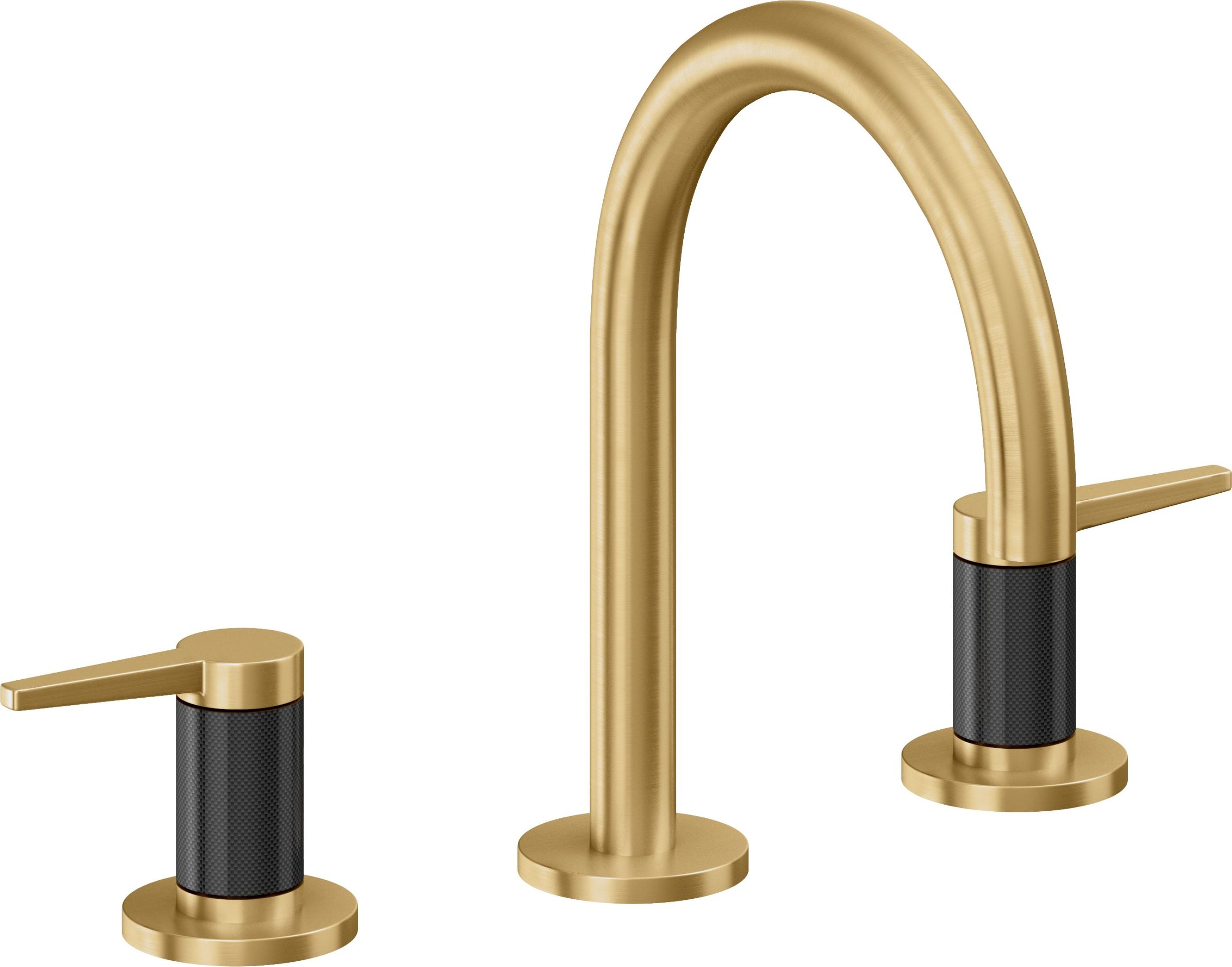 California Faucets - 5302FZB-LSG - 8" Widespread Lavatory Faucet with ZeroDrain - Lifetime Satin Gold (PVD) - D Street