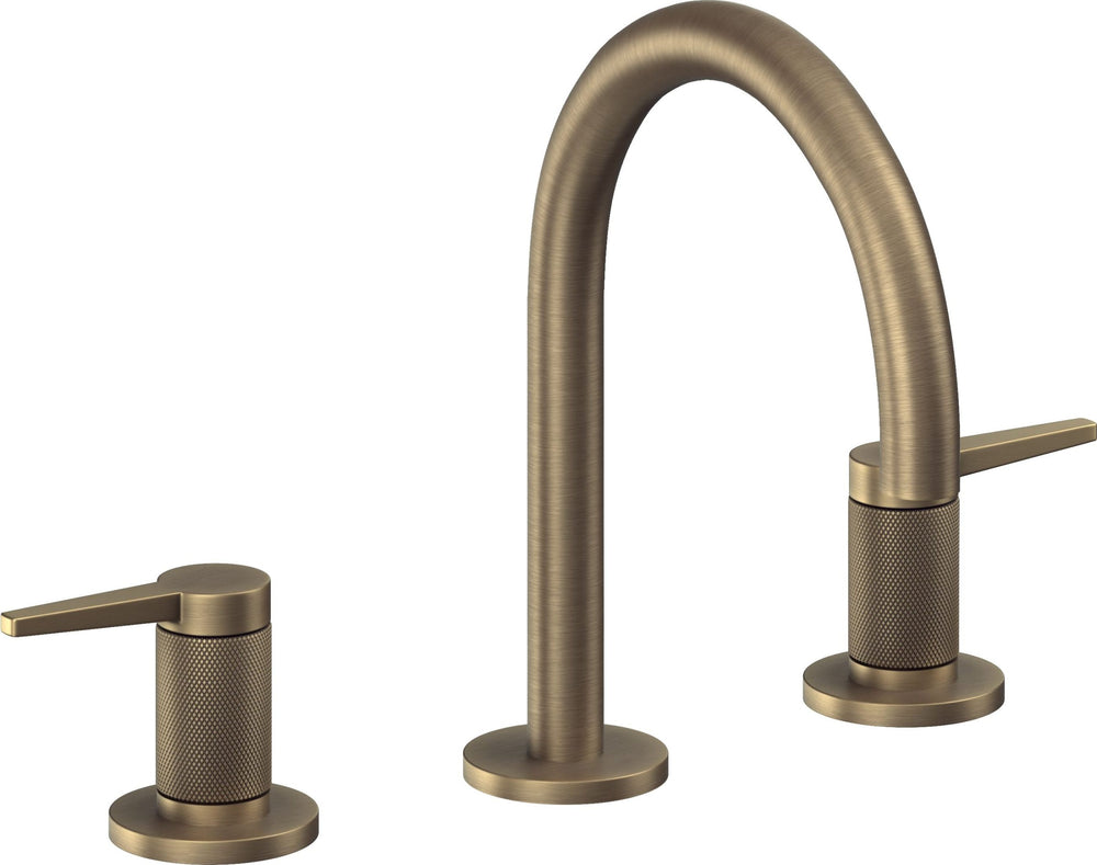 California Faucets - 5302KZB-ABF - 8" Widespread Lavatory Faucet with ZeroDrain - Antique Brass Flat - D Street