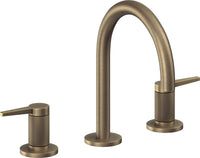 California Faucets - 5302KZB-ABF - 8" Widespread Lavatory Faucet with ZeroDrain - Antique Brass Flat - D Street