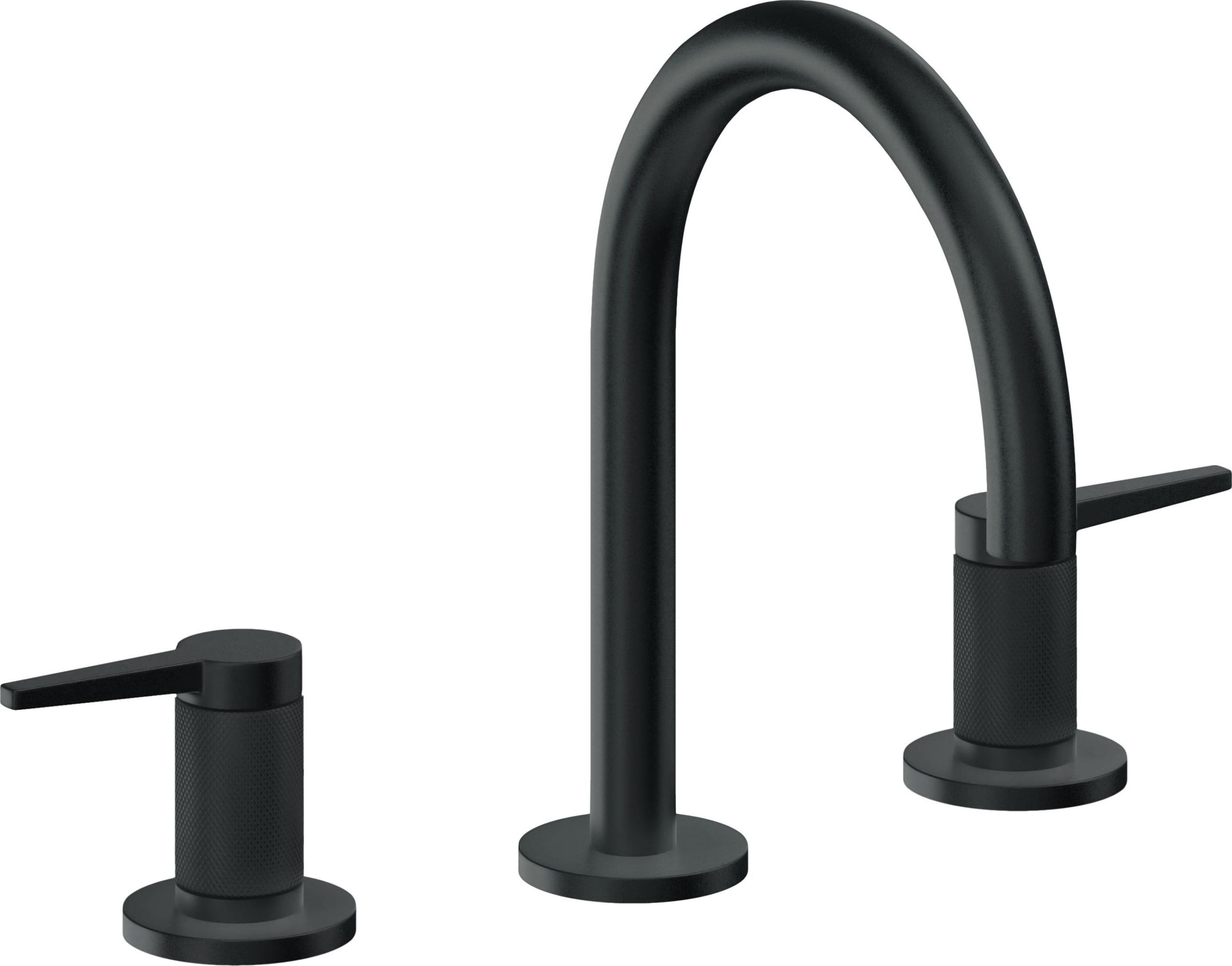 California Faucets - 5302KZBF-CB - 8" Widespread Lavatory Faucet with Completely Finished ZeroDrain - Carbon (PVD) - D Street