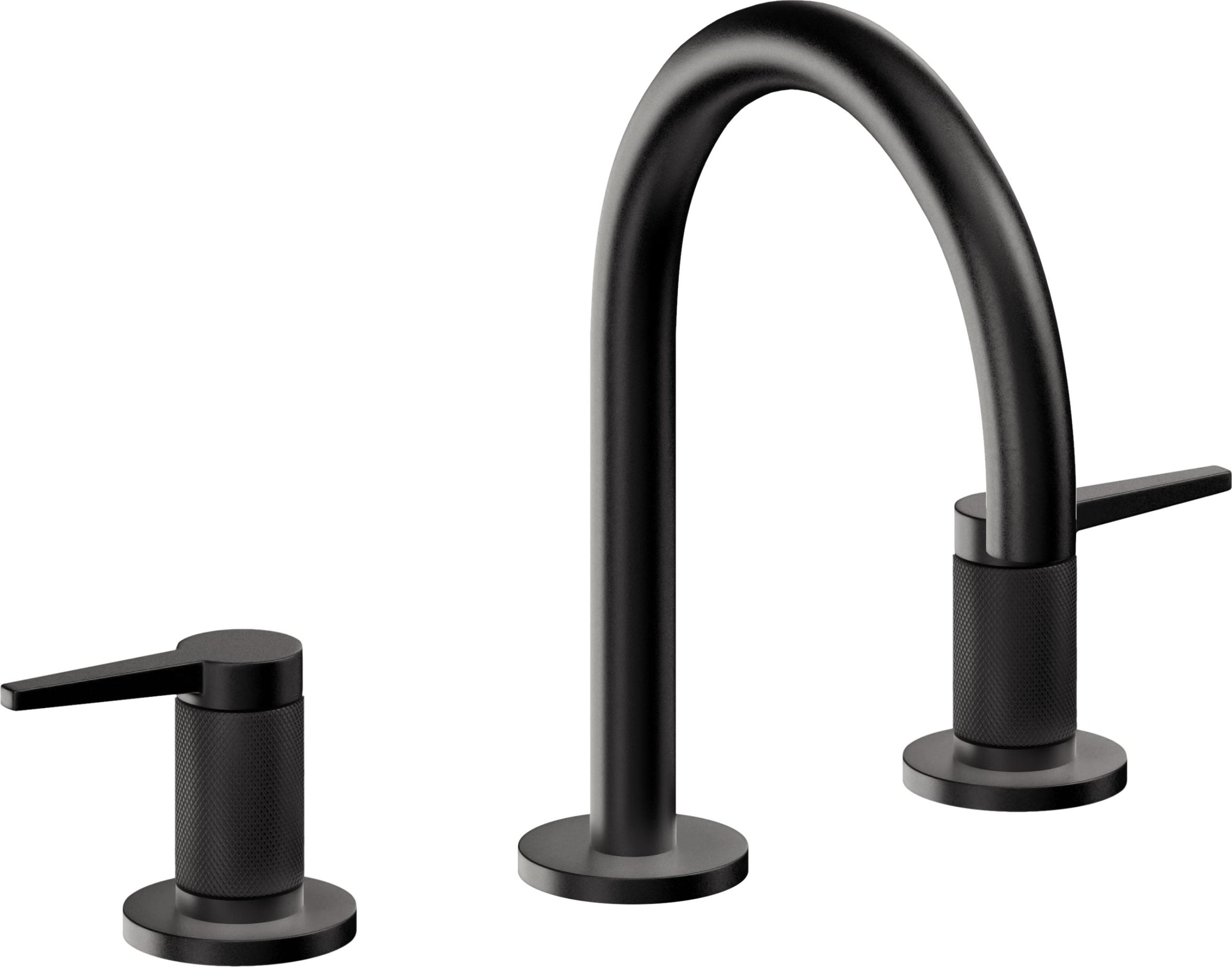 California Faucets - 5302K-MBLK - 8" Widespread Lavatory Faucet - Matte Black - D Street