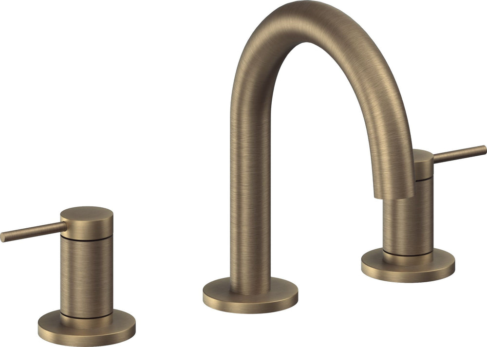 California Faucets - 5202MZBF-ABF - 8" Widespread Lavatory Faucet with Completely Finished ZeroDrain - Antique Brass Flat - D Street