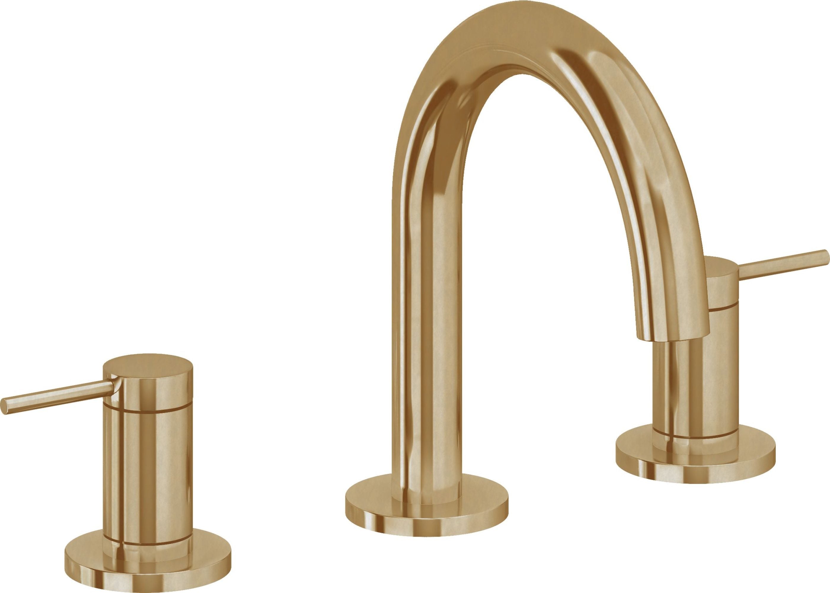 California Faucets - 5202M-BBU - 8" Widespread Lavatory Faucet - Burnished Brass Uncoated - D Street