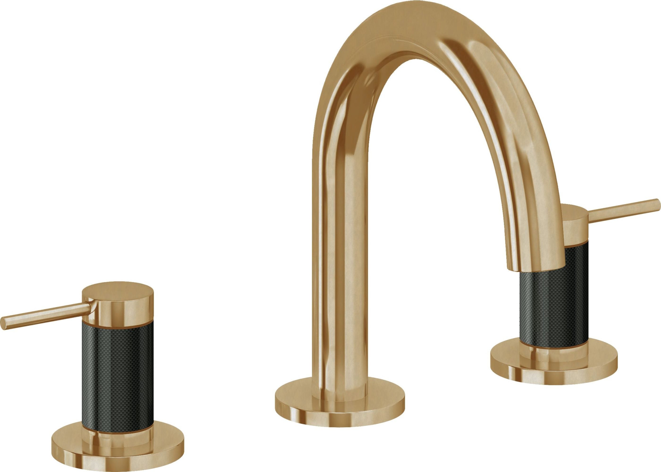 California Faucets - 5202MF-BBU - 8" Widespread Lavatory Faucet - Burnished Brass Uncoated - D Street