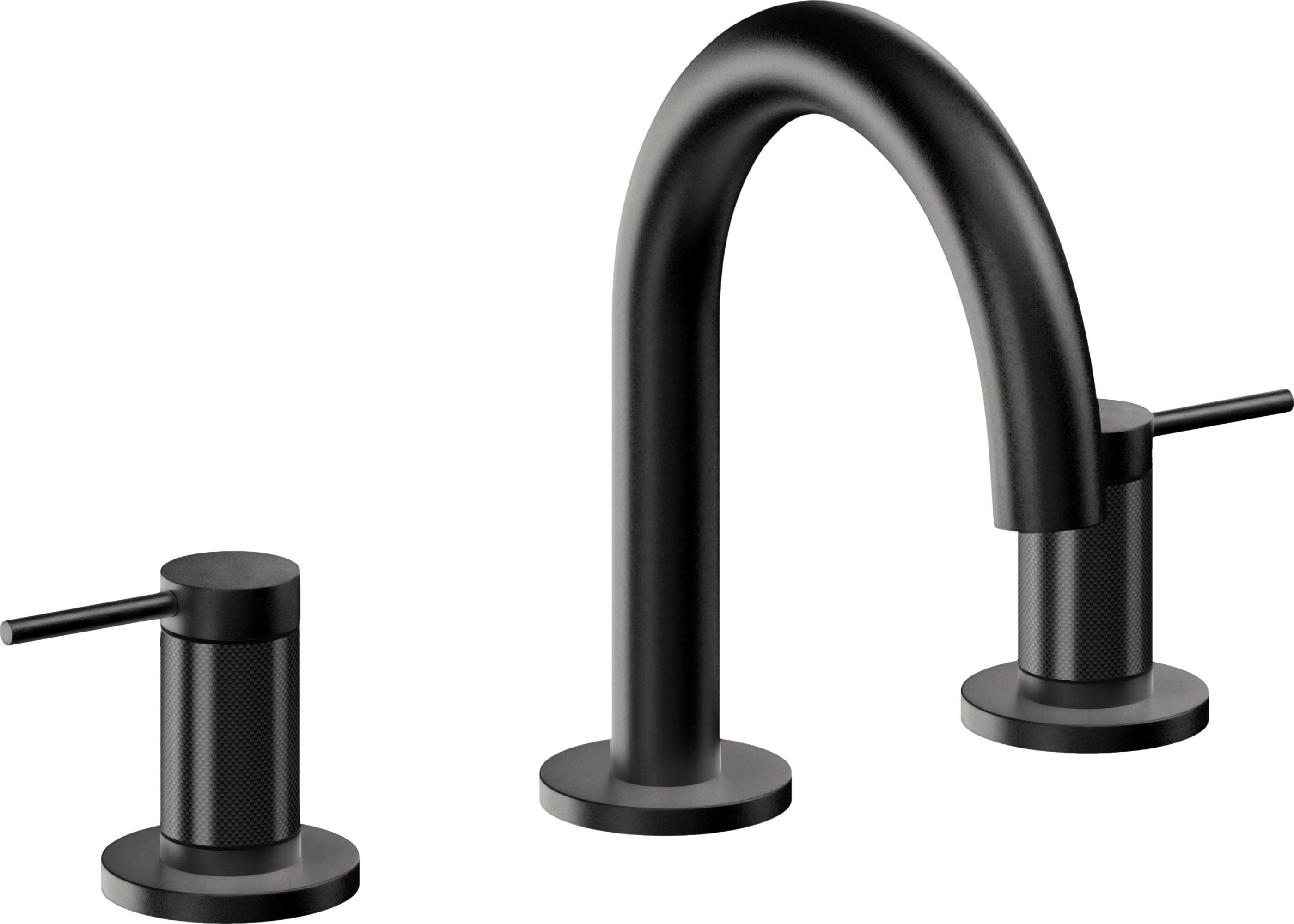 California Faucets - 5202MF-MBLK - 8" Widespread Lavatory Faucet - Matte Black - D Street