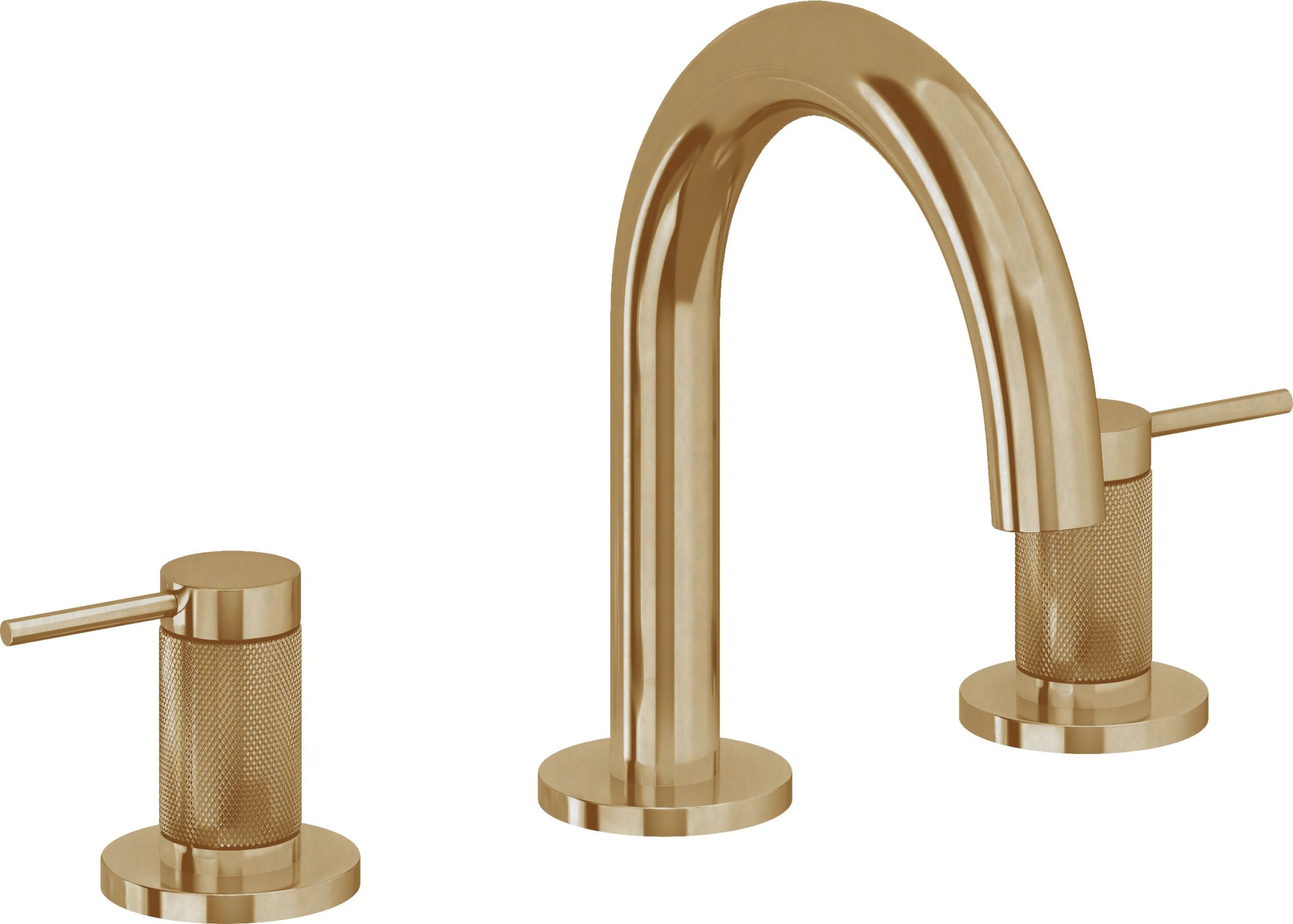 California Faucets - 5202MKZBF-BBU - 8" Widespread Lavatory Faucet with Completely Finished ZeroDrain - Burnished Brass Uncoated - D Street