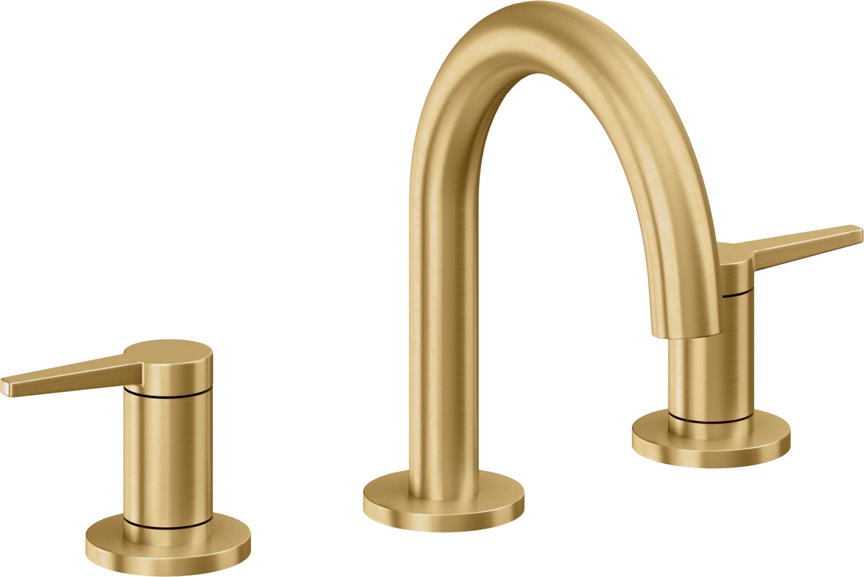 California Faucets - 5302M-LSG - 8" Widespread Lavatory Faucet - Lifetime Satin Gold (PVD) - D Street