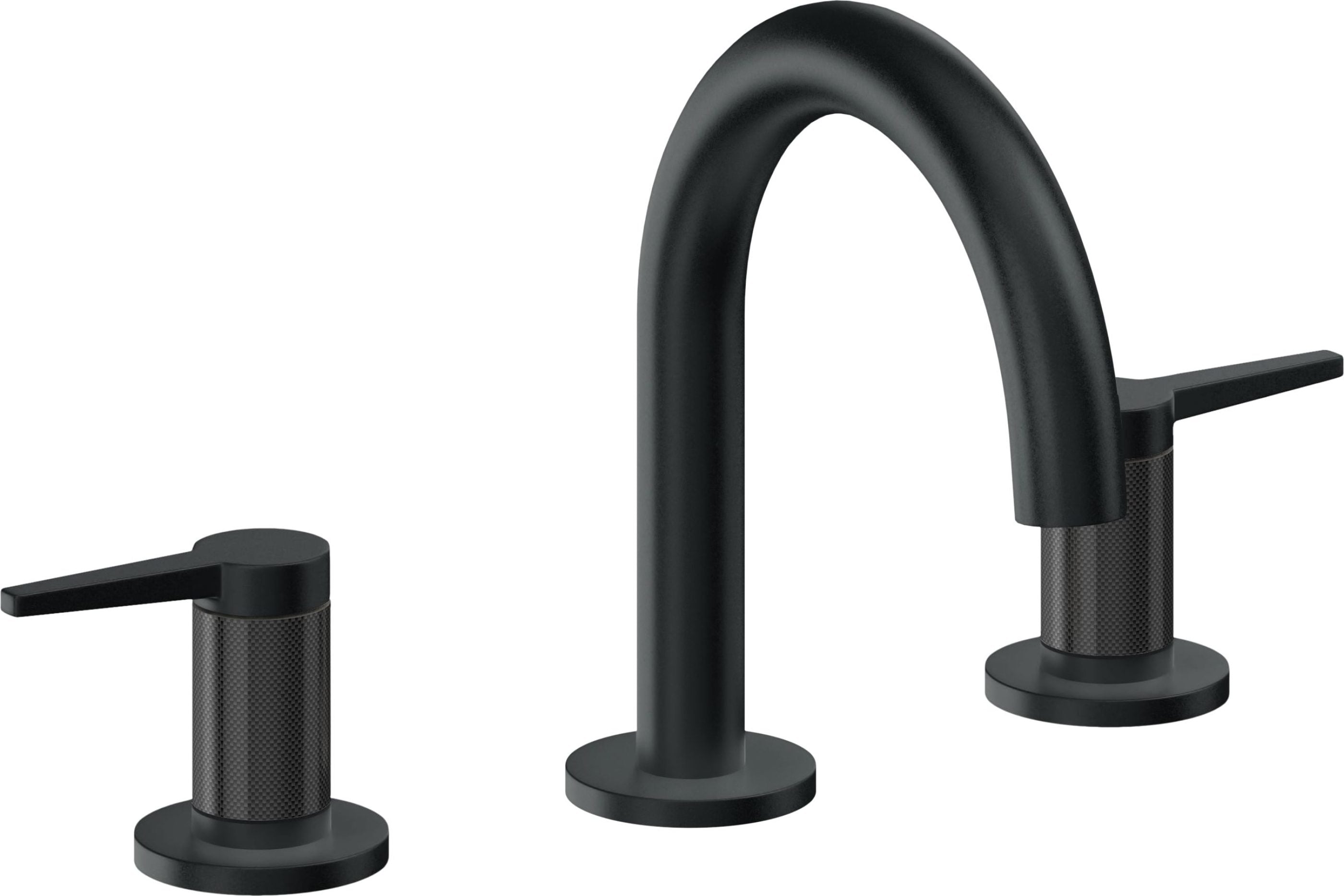 California Faucets - 5302MFZB-CB - 8" Widespread Lavatory Faucet with ZeroDrain - Carbon (PVD) - D Street