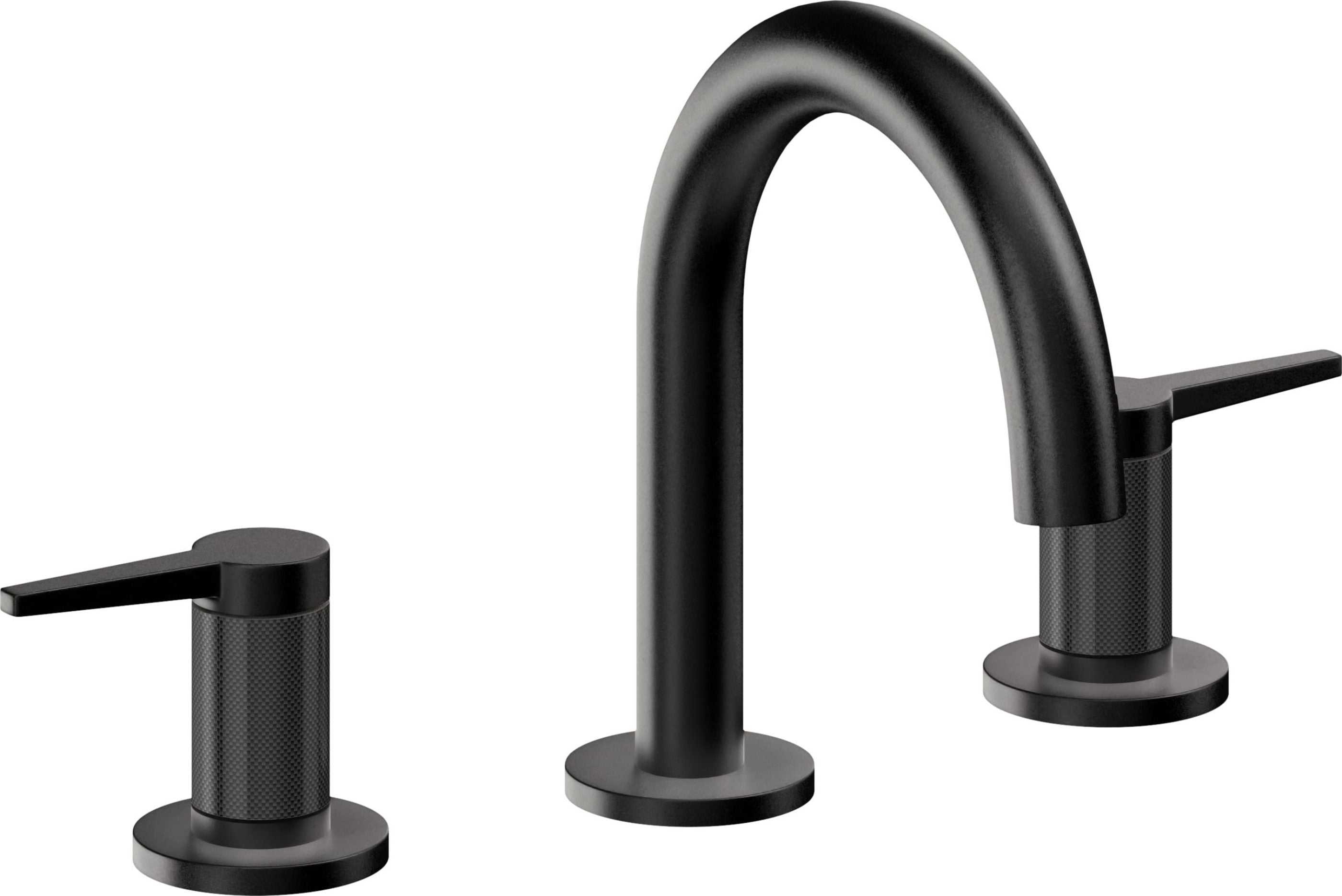 California Faucets - 5302MFZBF-MBLK - 8" Widespread Lavatory Faucet with Completely Finished ZeroDrain - Matte Black - D Street