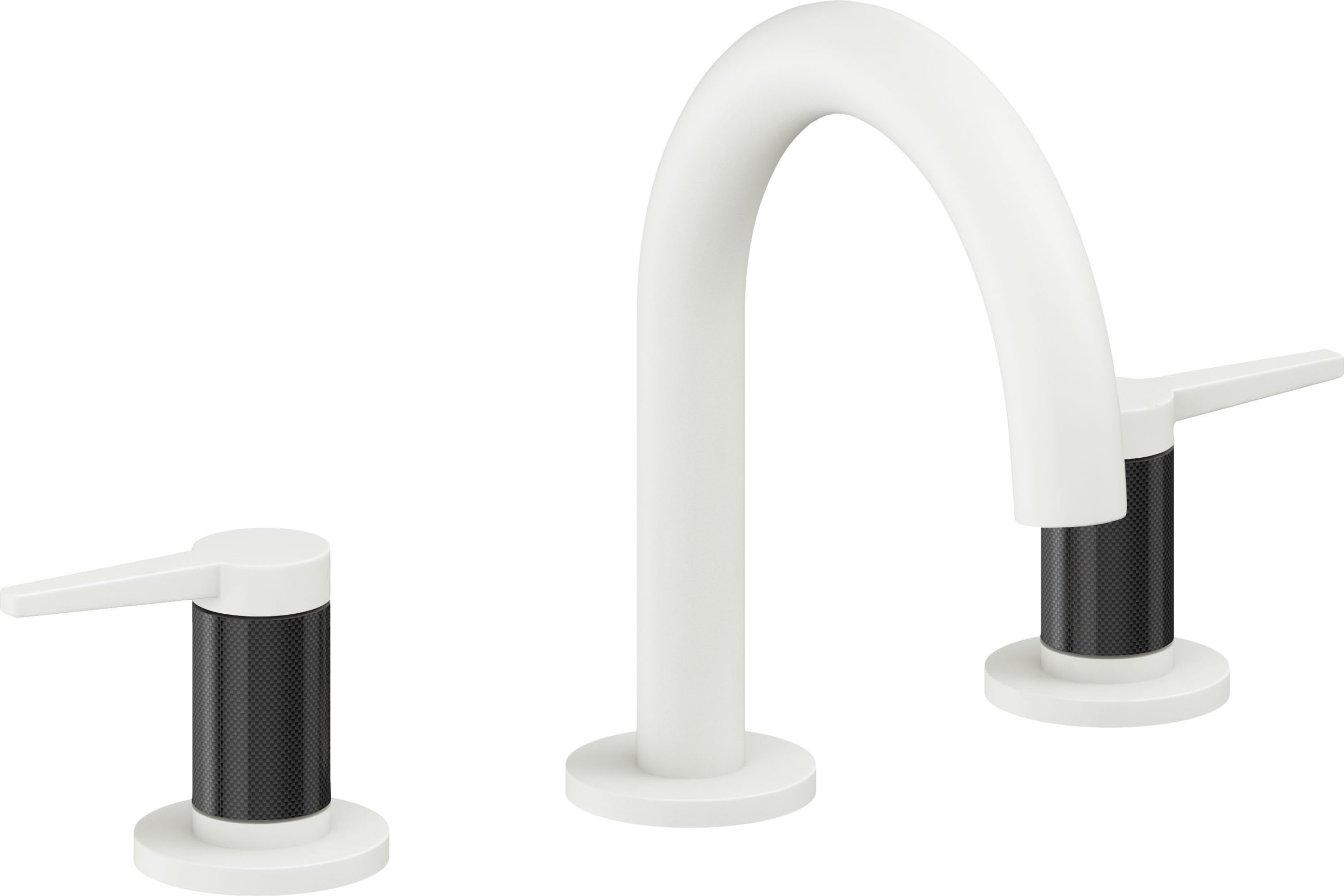 California Faucets - 5302MFZBF-MWHT - 8" Widespread Lavatory Faucet with Completely Finished ZeroDrain - Matte White - D Street