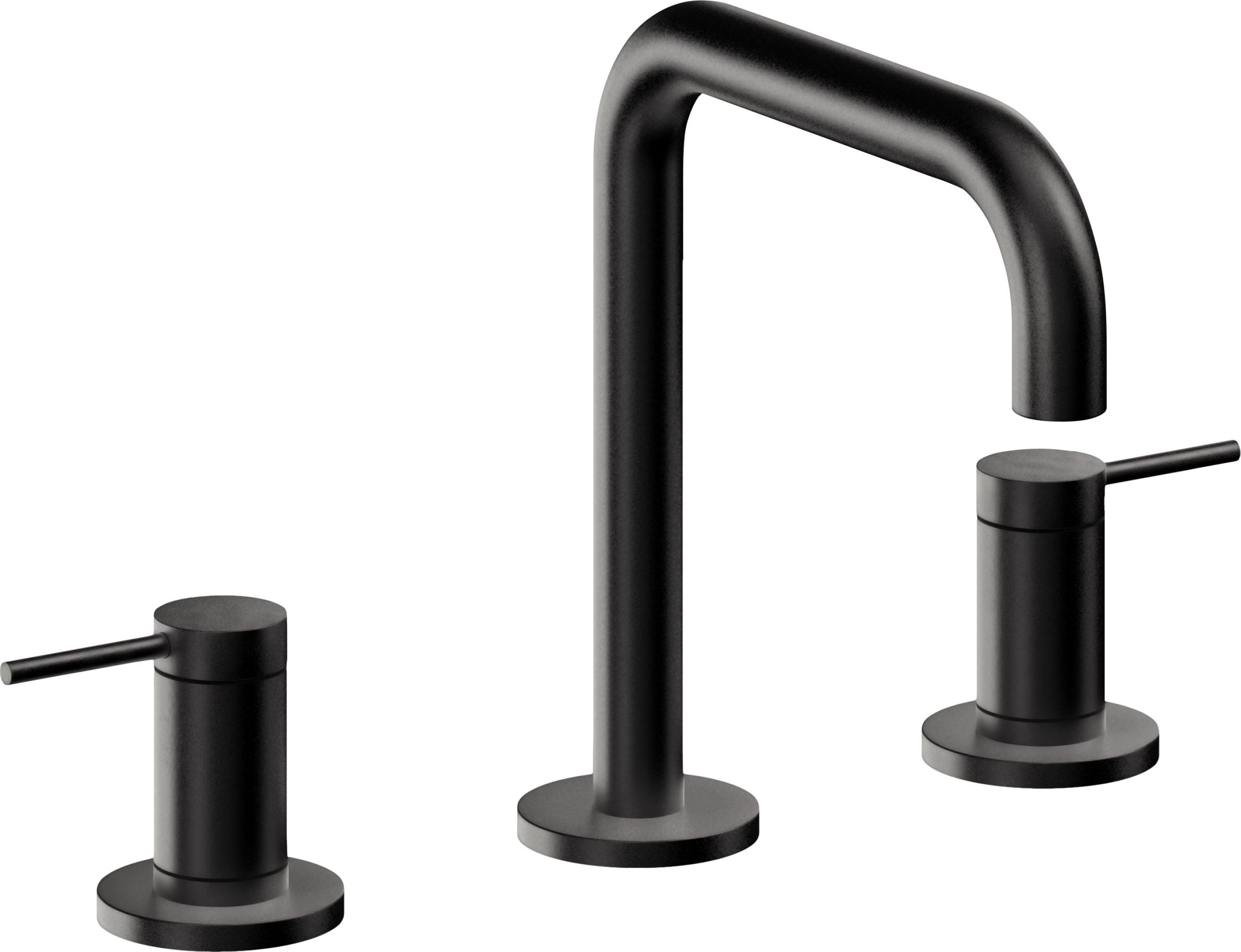 California Faucets - 5202Q-MBLK - 8" Widespread Lavatory Faucet - Matte Black - D Street