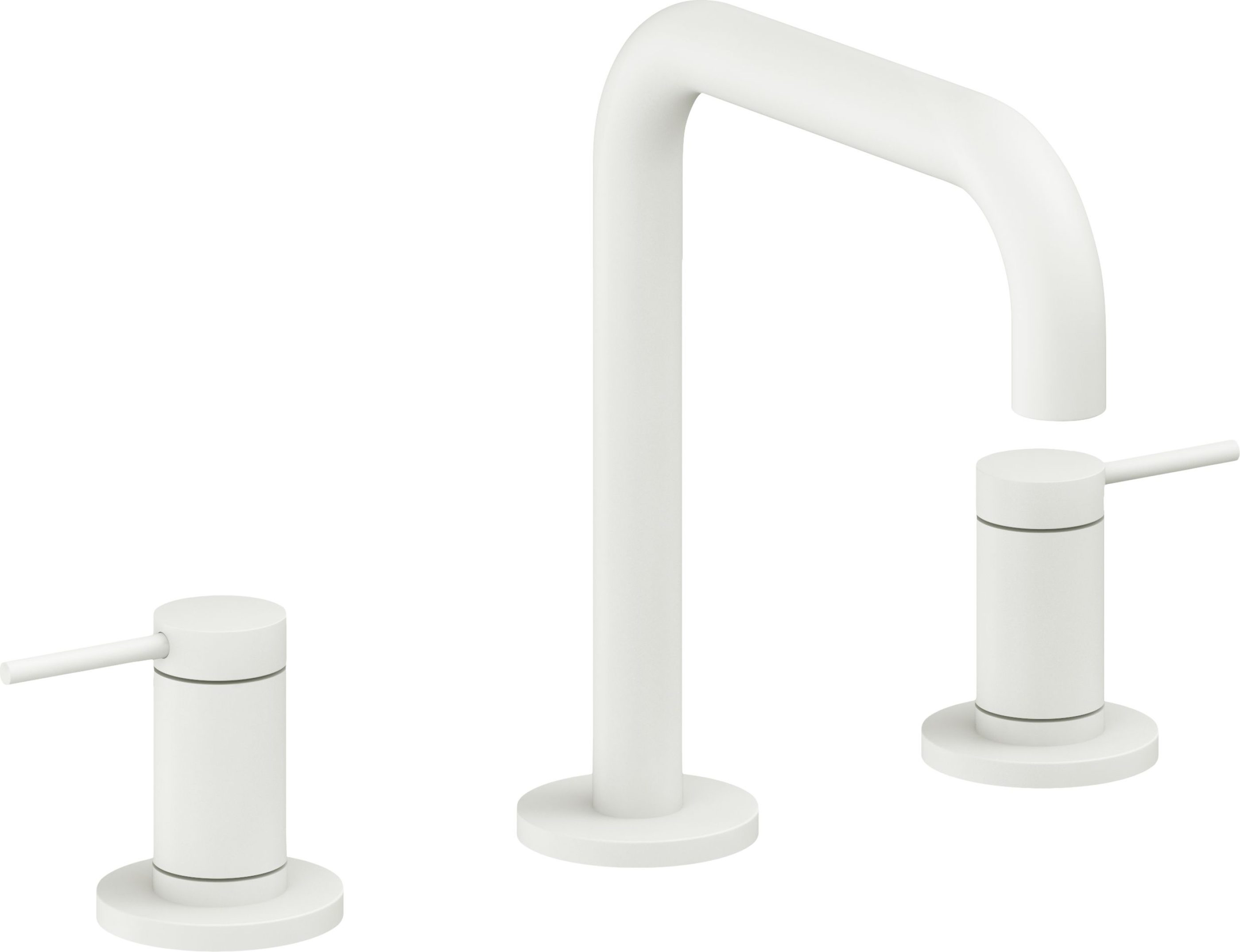 California Faucets - 5202QZB-MWHT - 8" Widespread Lavatory Faucet with ZeroDrain - Matte White - D Street