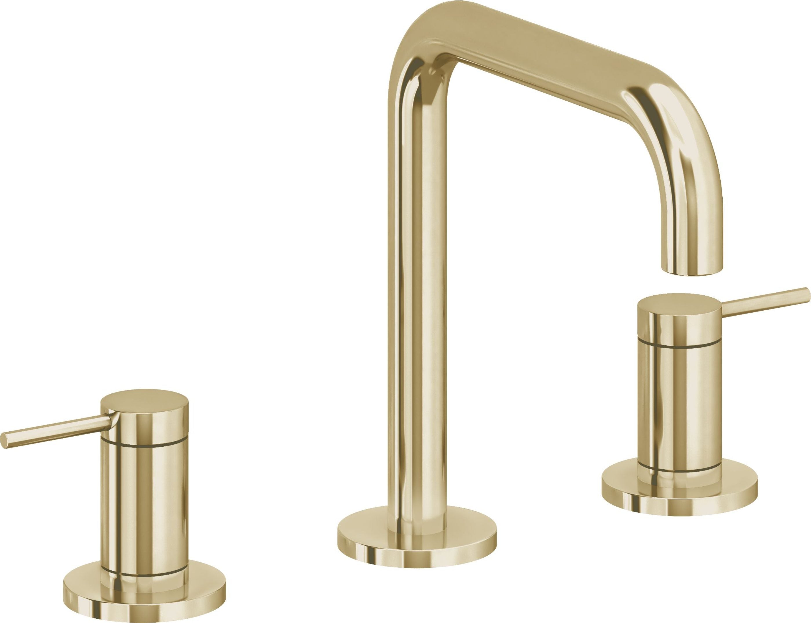 California Faucets - 5202Q-PBU - 8" Widespread Lavatory Faucet - Polished Brass Uncoated - D Street