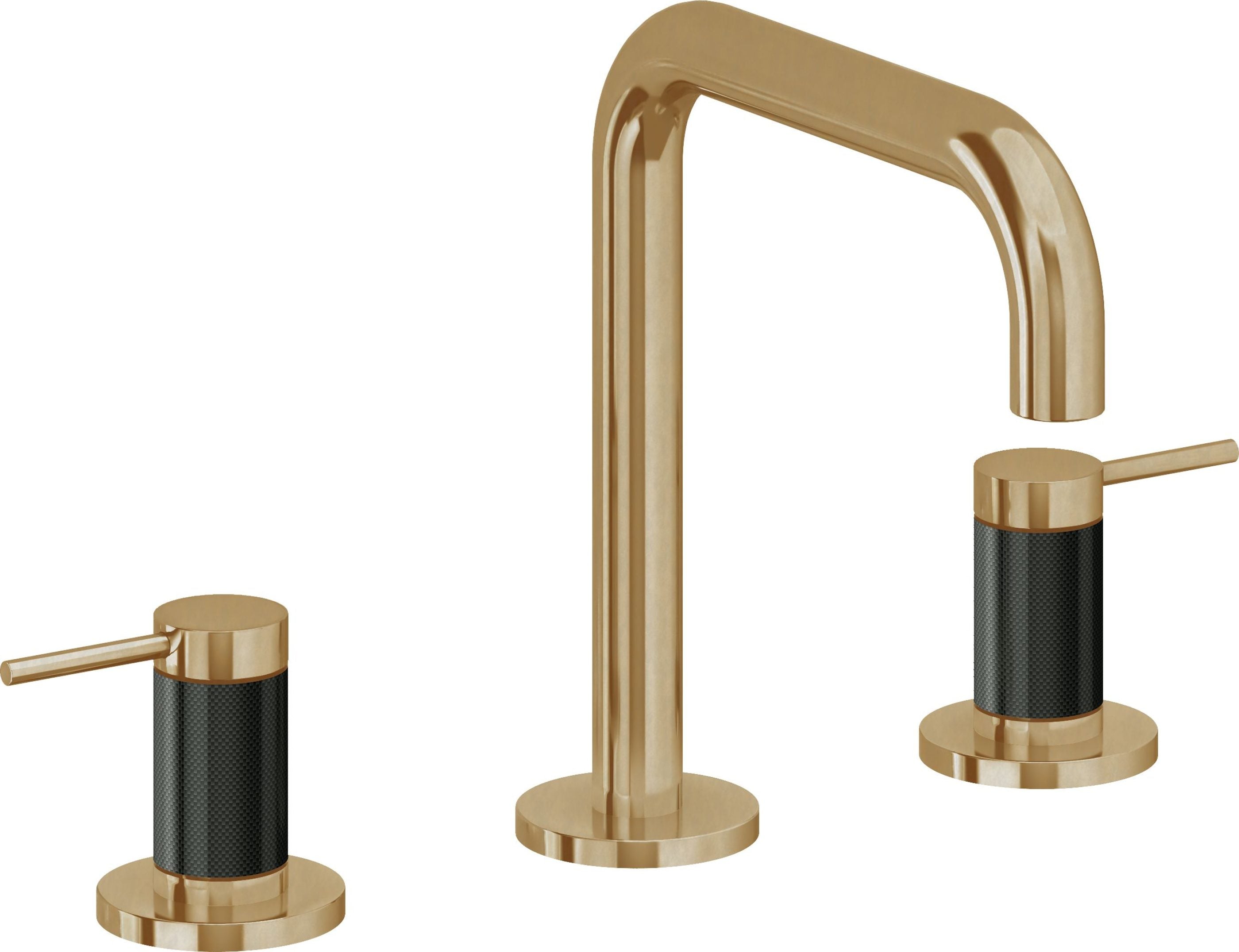 California Faucets - 5202QF-BBU - 8" Widespread Lavatory Faucet - Burnished Brass Uncoated - D Street