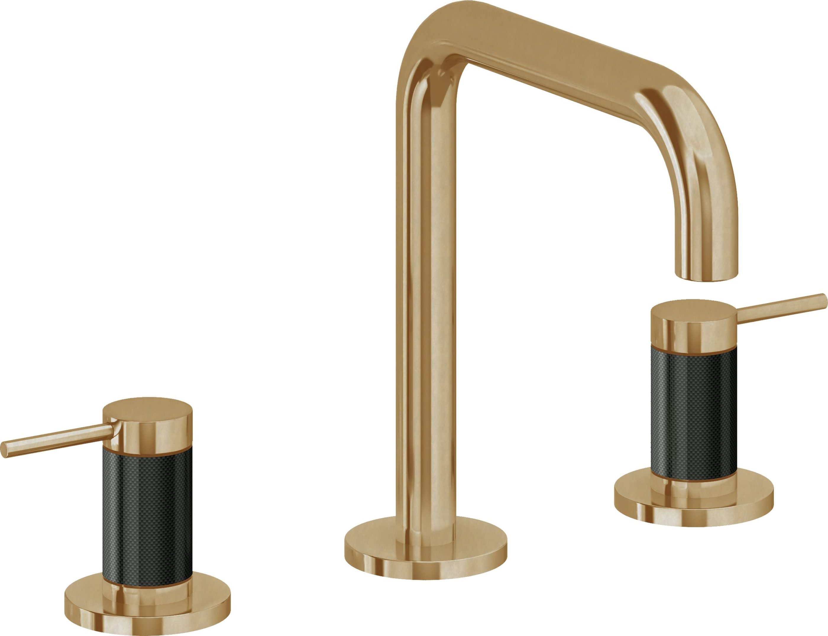 California Faucets - 5202QFZBF-BBU - 8" Widespread Lavatory Faucet with Completely Finished ZeroDrain - Burnished Brass Uncoated - D Street