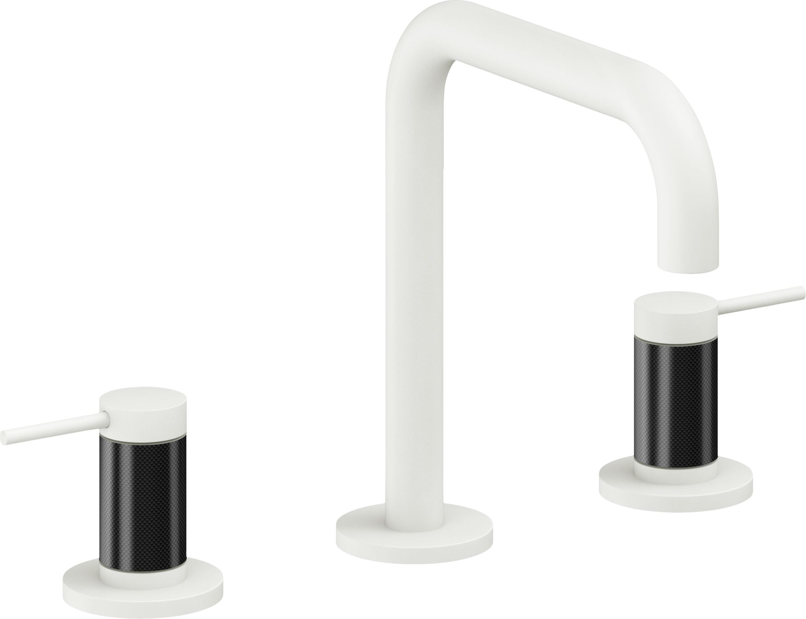 California Faucets - 5202QF-MWHT - 8" Widespread Lavatory Faucet - Matte White - D Street