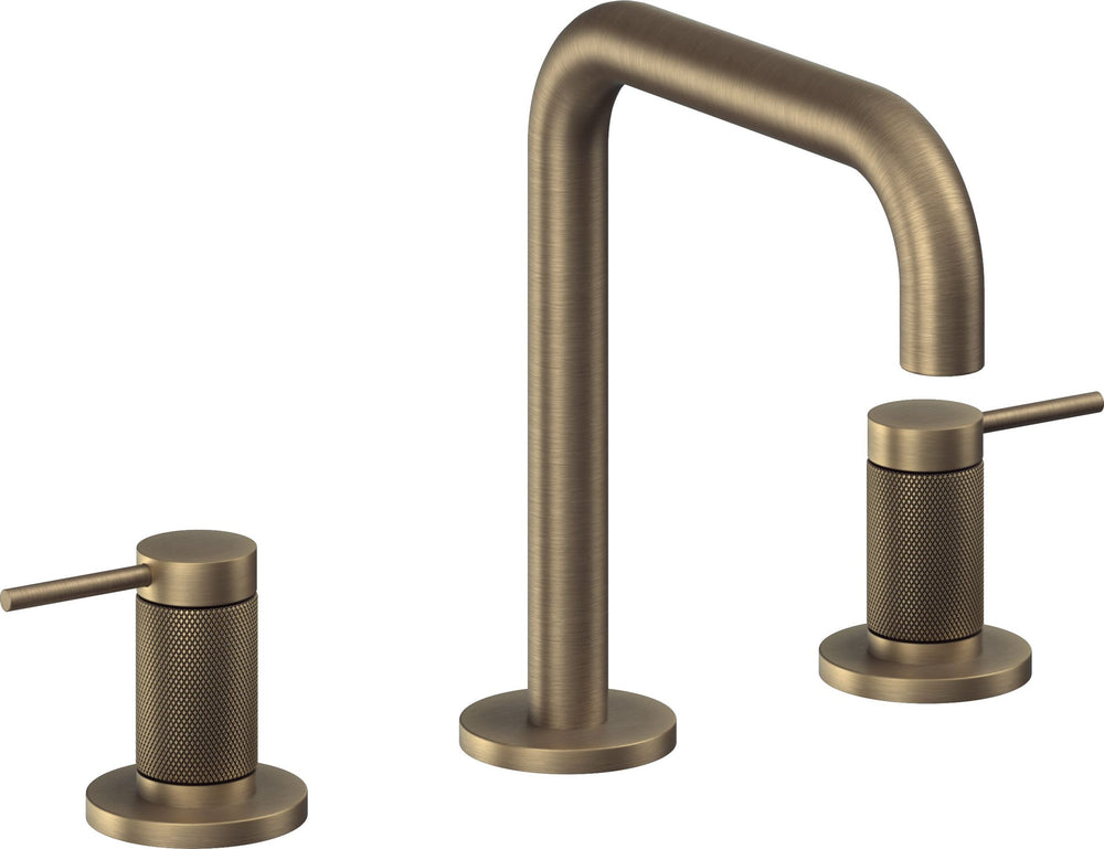 California Faucets - 5202QKZBF-ABF - 8" Widespread Lavatory Faucet with Completely Finished ZeroDrain - Antique Brass Flat - D Street