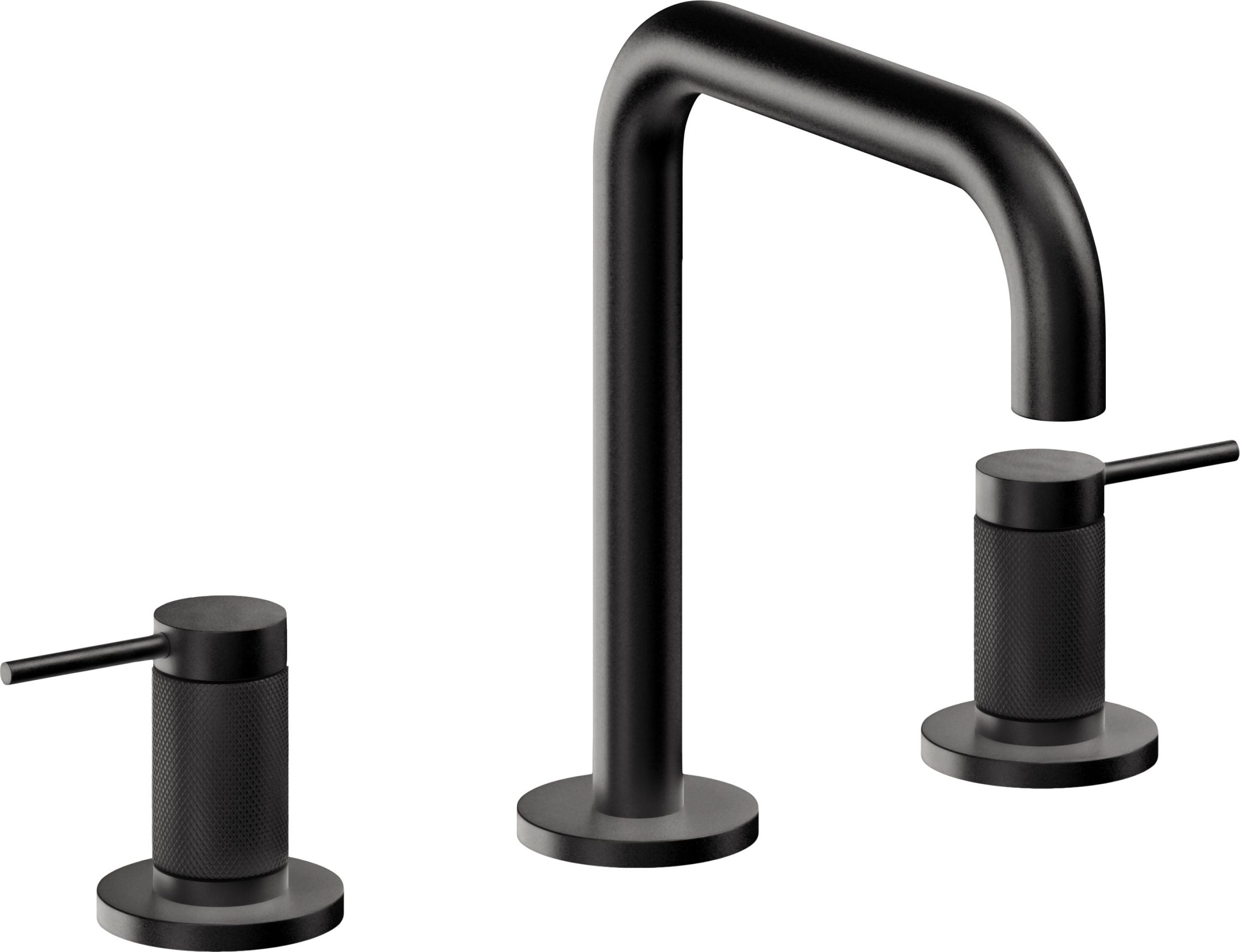 California Faucets - 5202QK-MBLK - 8" Widespread Lavatory Faucet - Matte Black - D Street