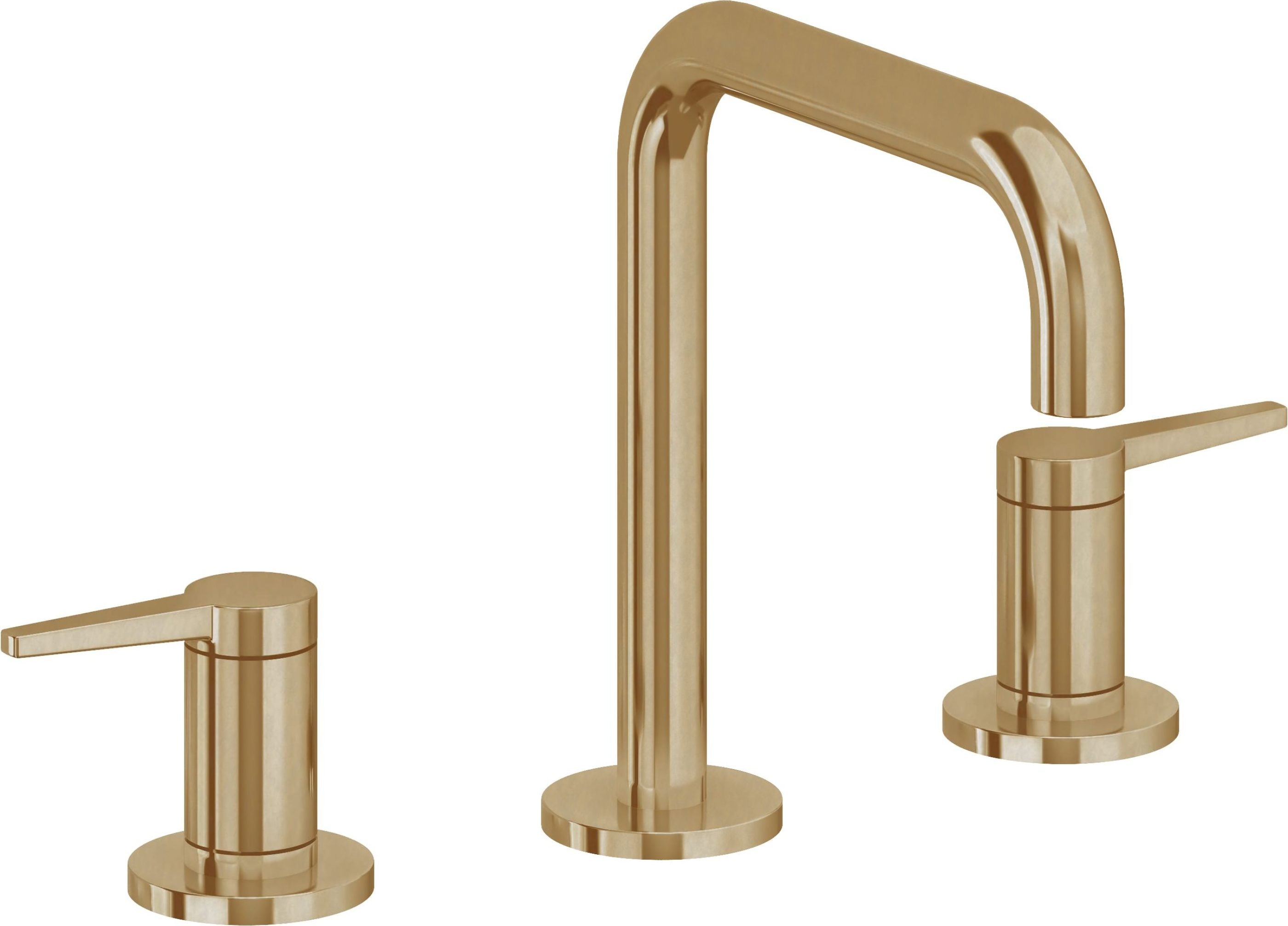 California Faucets - 5302Q-BBU - 8" Widespread Lavatory Faucet - Burnished Brass Uncoated - D Street