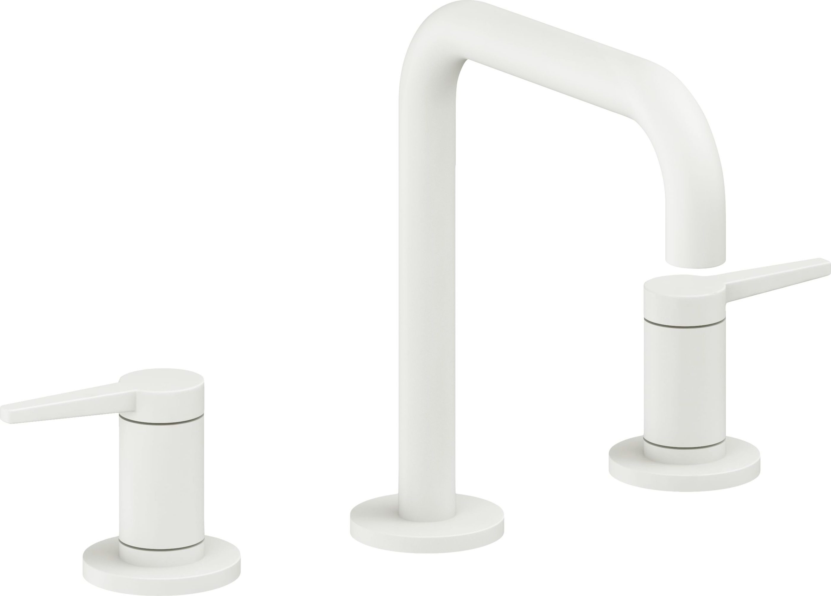 California Faucets - 5302QZB-MWHT - 8" Widespread Lavatory Faucet with ZeroDrain - Matte White - D Street