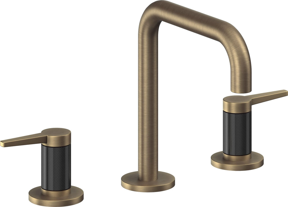 California Faucets - 5302QFZBF-ABF - 8" Widespread Lavatory Faucet with Completely Finished ZeroDrain - Antique Brass Flat - D Street