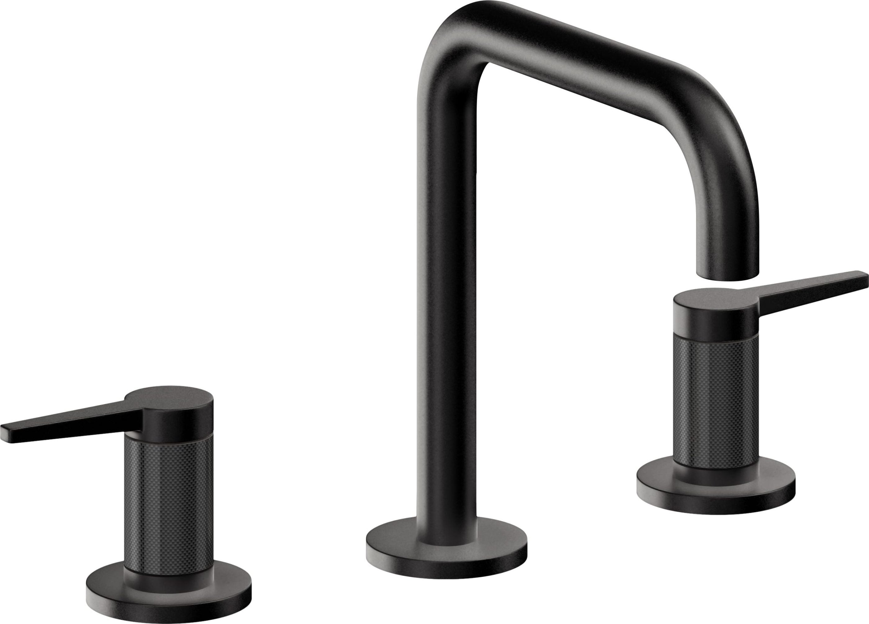 California Faucets - 5302QF-MBLK - 8" Widespread Lavatory Faucet - Matte Black - D Street