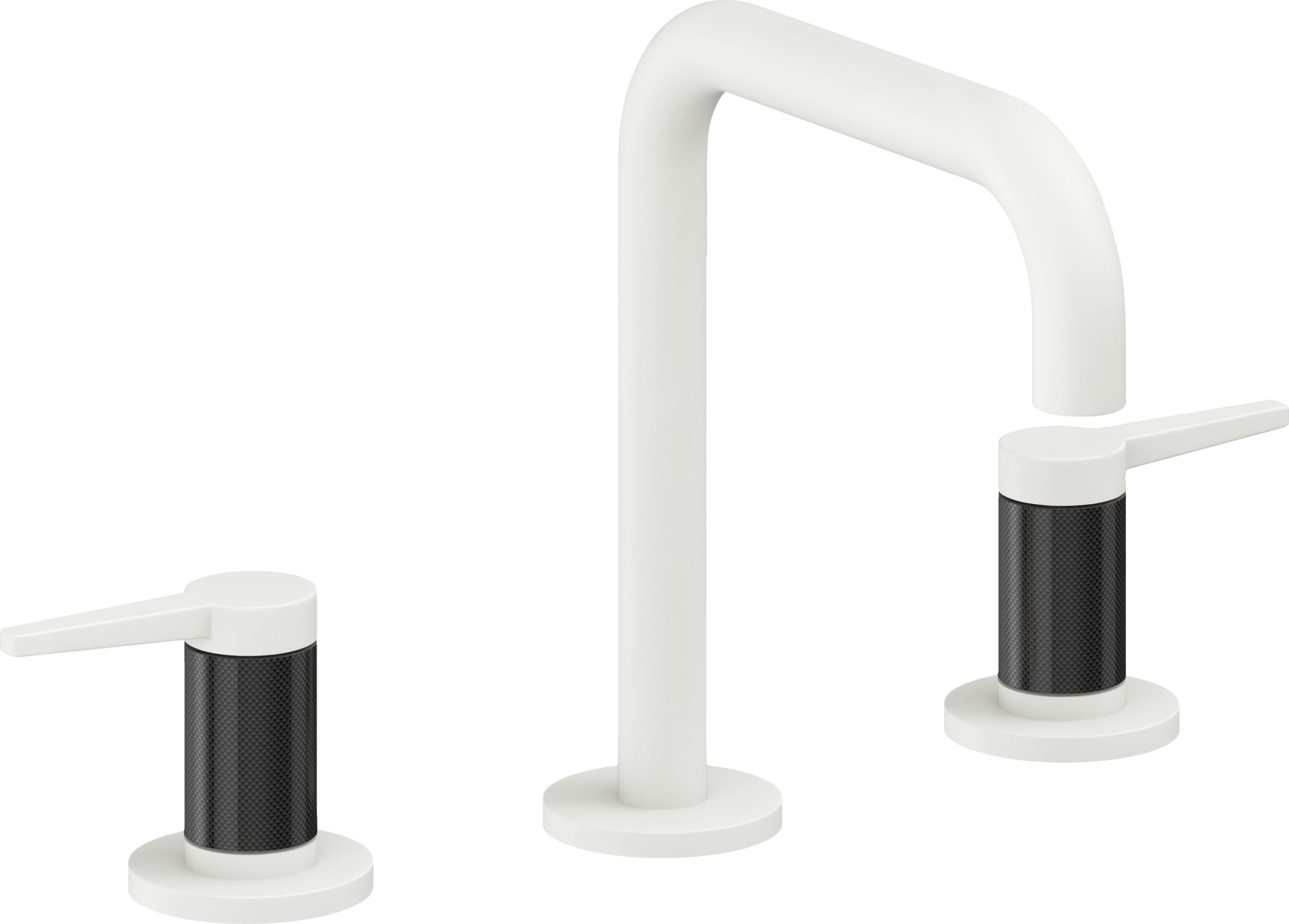 California Faucets - 5302QFZBF-MWHT - 8" Widespread Lavatory Faucet with Completely Finished ZeroDrain - Matte White - D Street