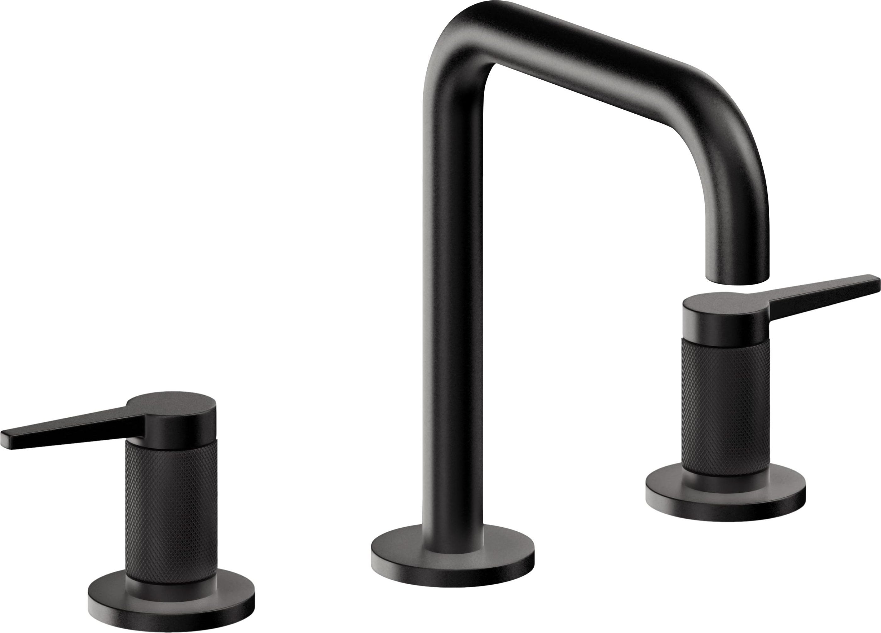 California Faucets - 5302QKZBF-MBLK - 8" Widespread Lavatory Faucet with Completely Finished ZeroDrain - Matte Black - D Street