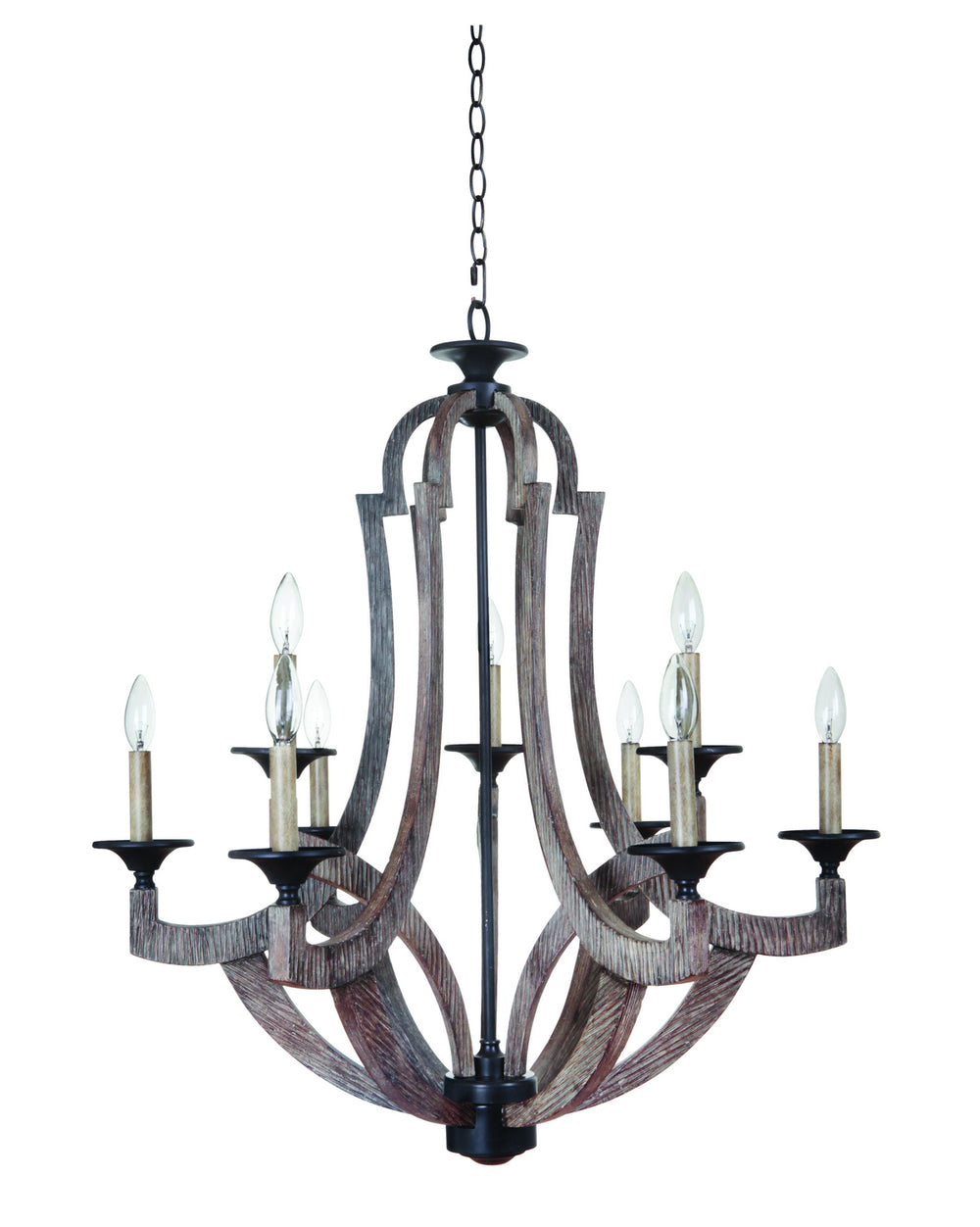 Craftmade - 35129-WP - Winton Nine Light Chandelier in Weathered Pine Finish - Winton