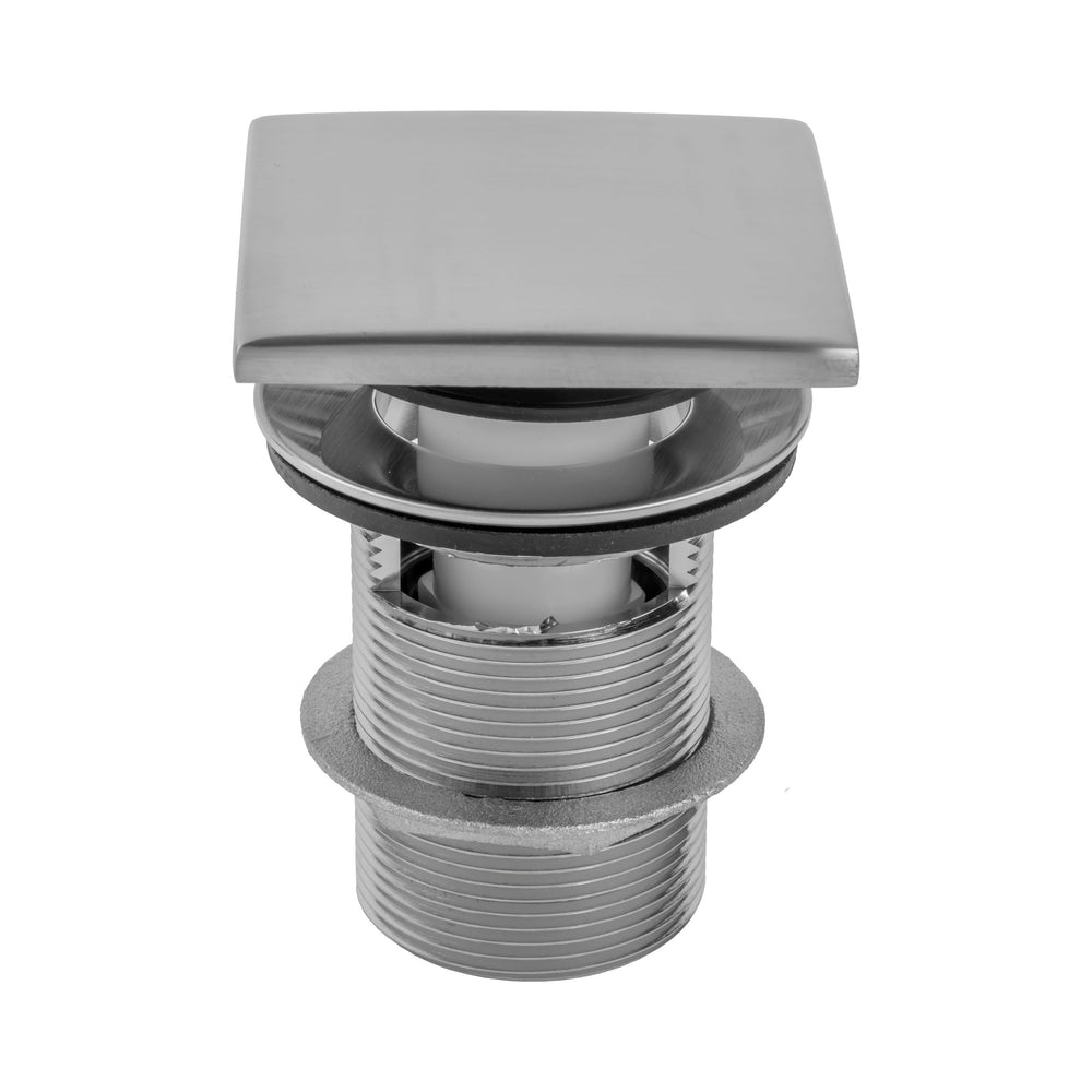 Extra Long Thread Square Toe Control Drain Strainer with Overflow- 4" Long Thread in Multiple Finishes