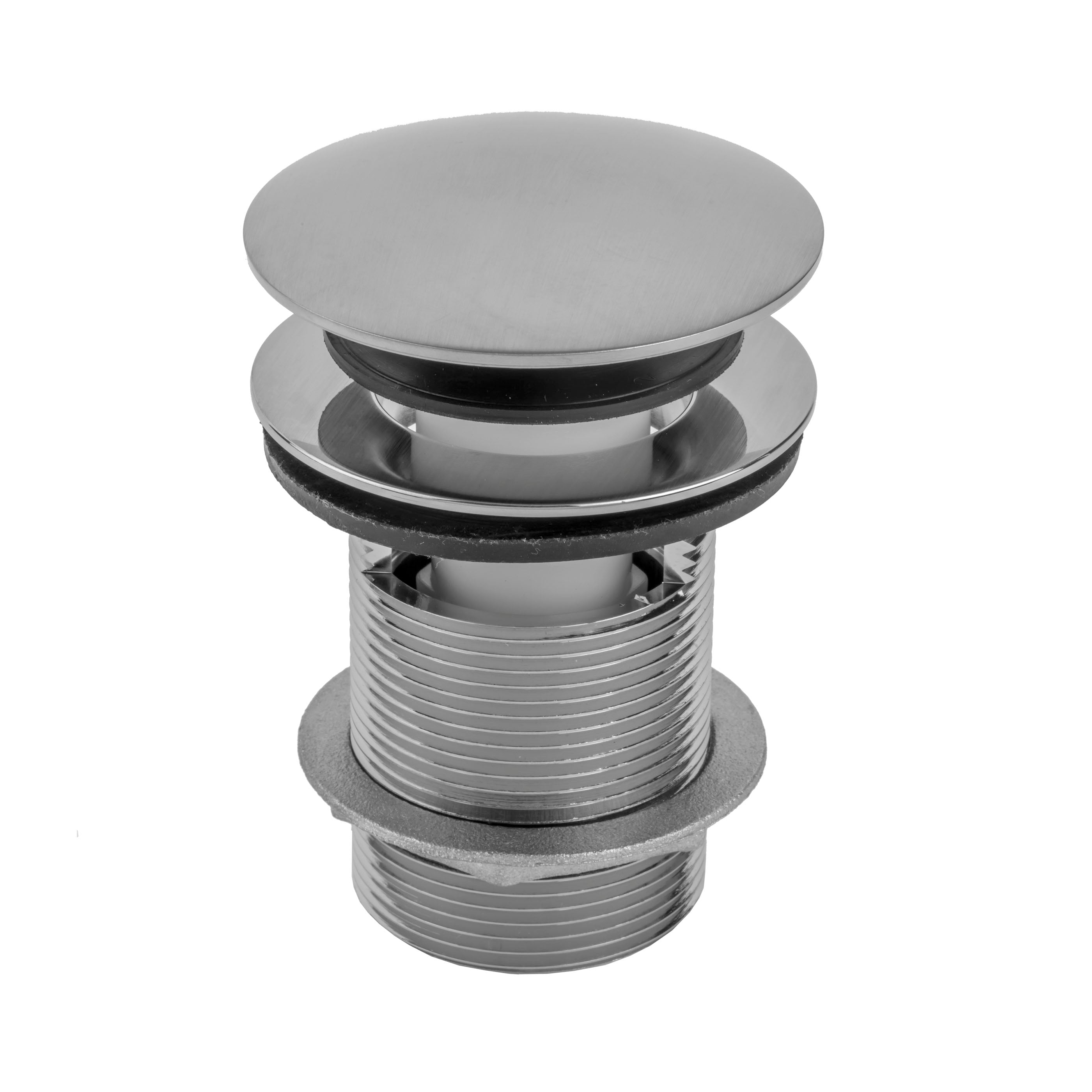 Extra Long Thread Round Toe Control Drain Strainer with Overflow- 4" Long Thread in Multiple Finishes