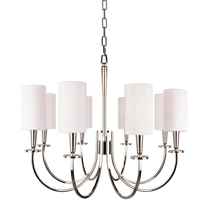 Hudson Valley - 8028-PN - Eight Light Chandelier - Mason - Polished Nickel