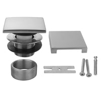 Square Top Toe Control Tub Drain with Square No Hole Faceplate in Multiple Finishes - Maison&Co.
