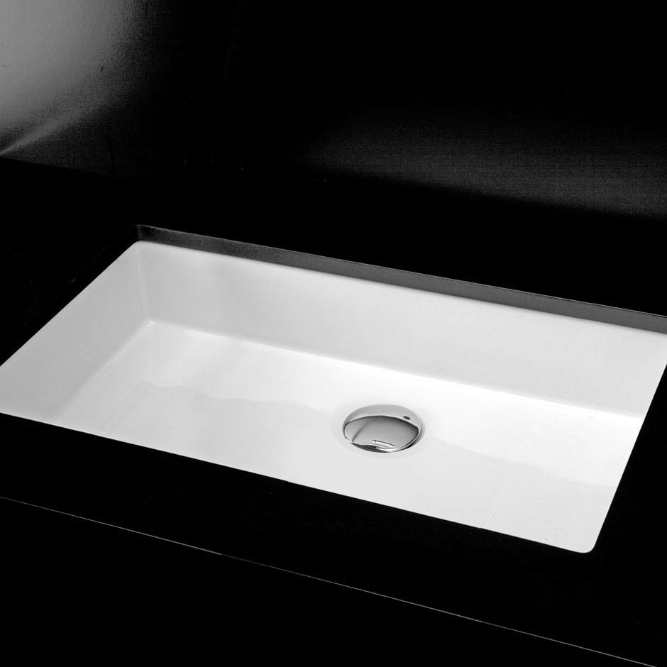 Under-counter porcelain Bathroom Sink with an overflow. 28"W, 13 3/4"D, 5 3/4"H - Maison&Co.