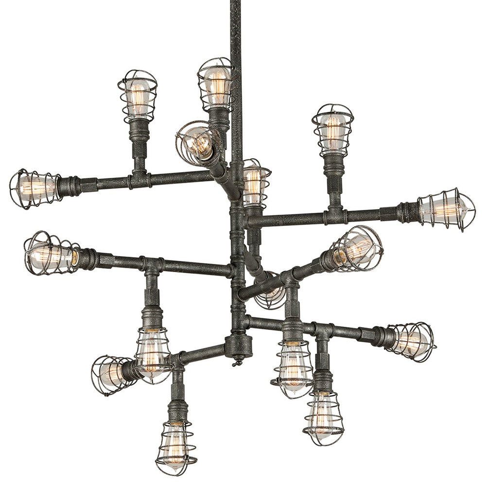 Troy Lighting - F3818-APW - 16 Light Chandelier - Conduit - Old Silver