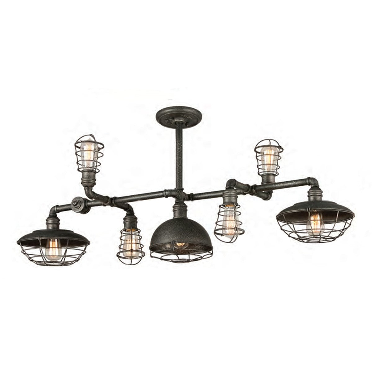 Troy Lighting - F3819-APW - Seven Light Island Pendant - Conduit - Old Silver