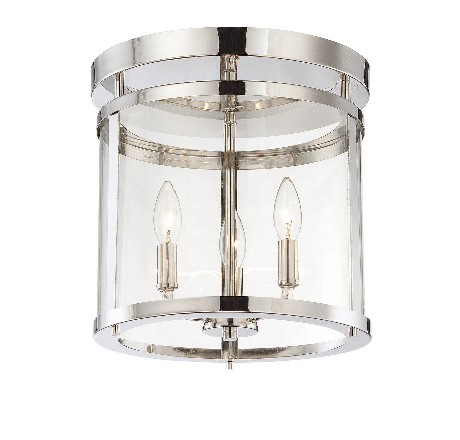 Savoy House - 6-1043-3-109 - Three Light Semi-Flush Mount - Penrose - Polished Nickel