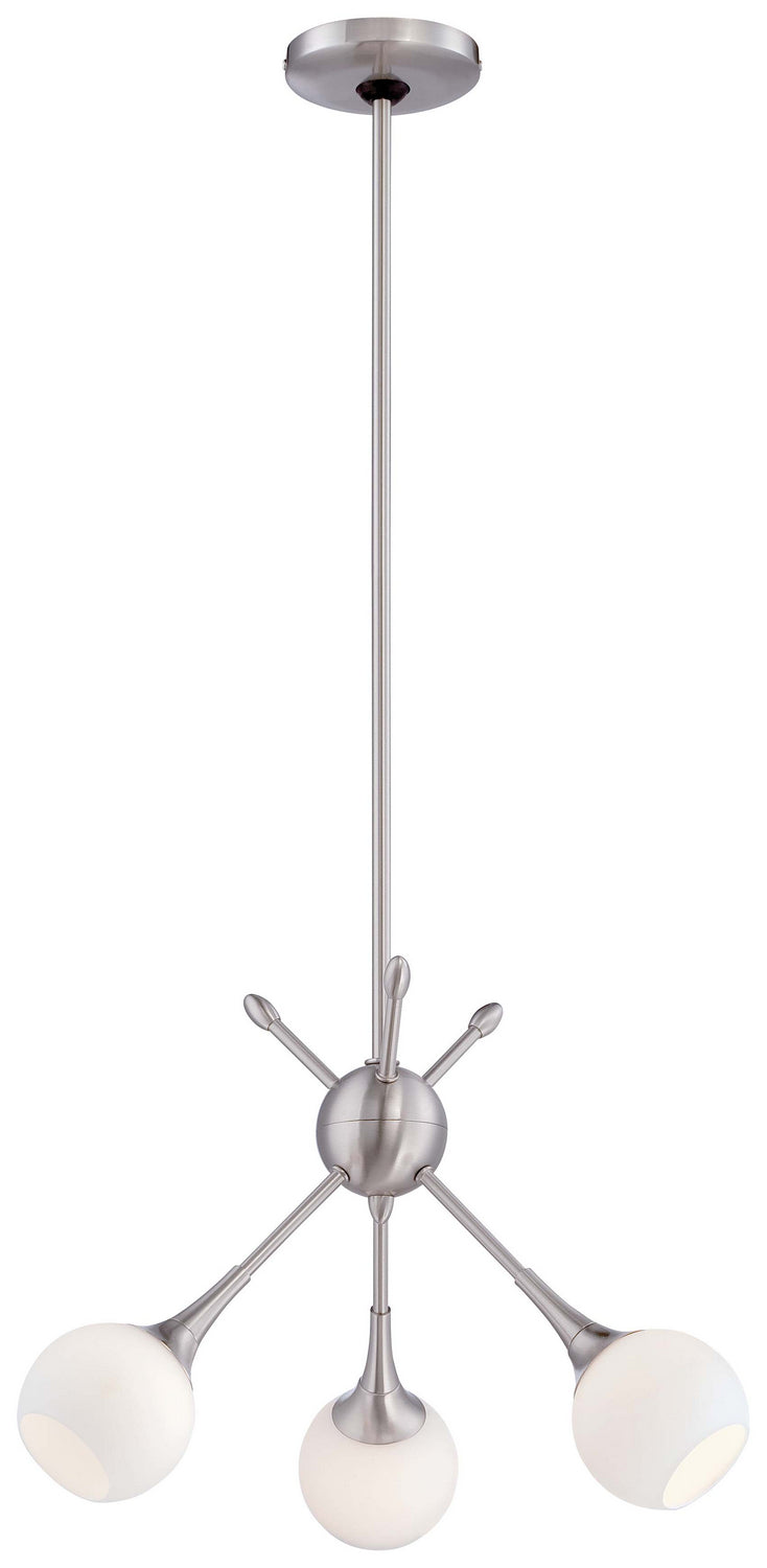 George Kovacs - P1803-084 - Three Light Mini Chandelier - Pontil - Brushed Nickel