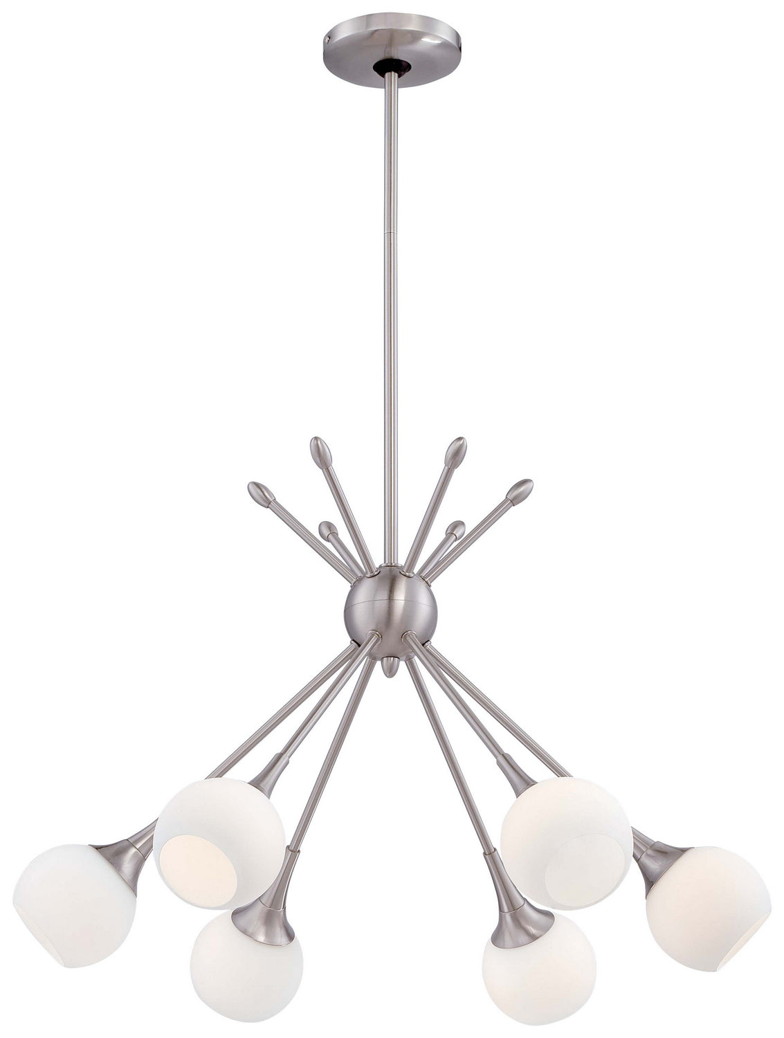 George Kovacs - P1806-084 - Six Light Chandelier - Pontil - Brushed Nickel