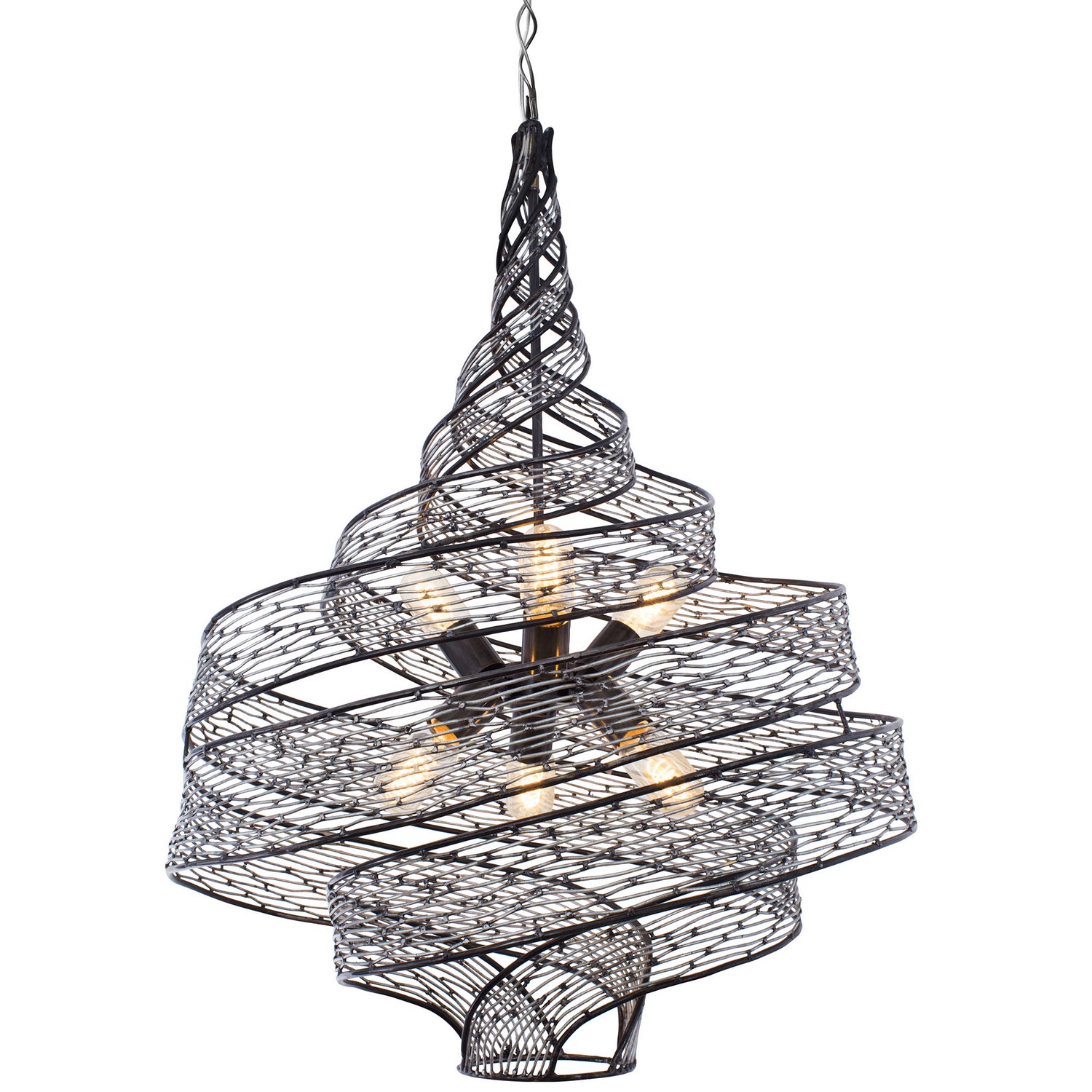 Varaluz - 240P06SL - Six Light Pendant - Flow - Steel