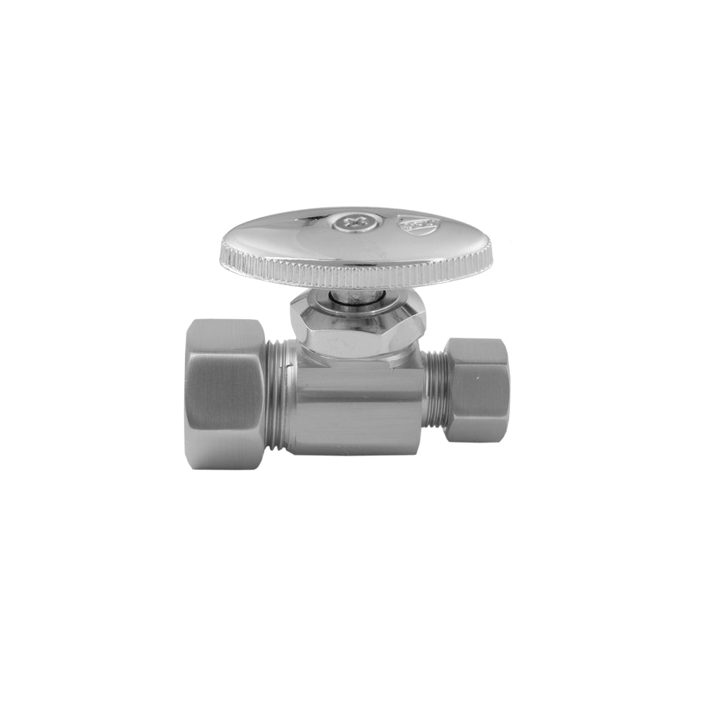 Multi Turn Straight Pattern 5/8" O.D. Compression (Fits 1/2" Copper) x 3/8" O.D. Supply Valve with Oval Handle in Multiple Finishes