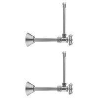Multi Turn Angle Pattern 5/8" O.D. Compression (Fits 1/2" Copper) x 3/8" O.D. Faucet Supply Kit with Cross Handle, 20" Supply Tubes, Cover Tubes, Escutcheons in Multiple Finishes - Maison&Co.
