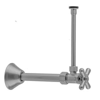 Multi Turn Angle Pattern 5/8" O.D. Compression (Fits 1/2" Copper) x 3/8" O.D. Toilet Supply Kit with Cross Handle, 20" Supply Tube, Cover Tube, Escutcheon in Multiple Finishes - Maison&Co.