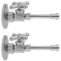Multi Turn Straight Pattern 5/8" O.D. Compression (Fits 1/2" Copper) x 3/8" O.D. Faucet Supply Kit with Cross Handle, 20" Supply Tubes, Escutcheons in Multiple Finishes - Maison&Co.