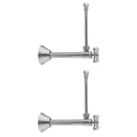 Multi Turn Angle Pattern 1/2" Copper (Sweat Fit) x 3/8" O.D. Faucet Supply Kit with Cross Handle, 20" Supply Tubes, Escutcheons in Multiple Finishes - Maison&Co.