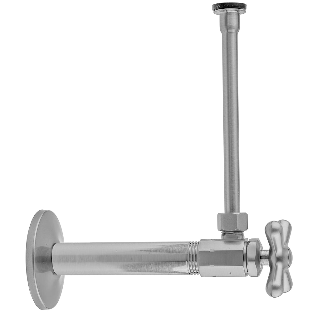 Multi Turn Angle Pattern 3/8" IPS x 3/8" O.D. Toilet Supply Kit with Cross Handle, 20" Supply Tube, Escutcheon in Multiple Finishes